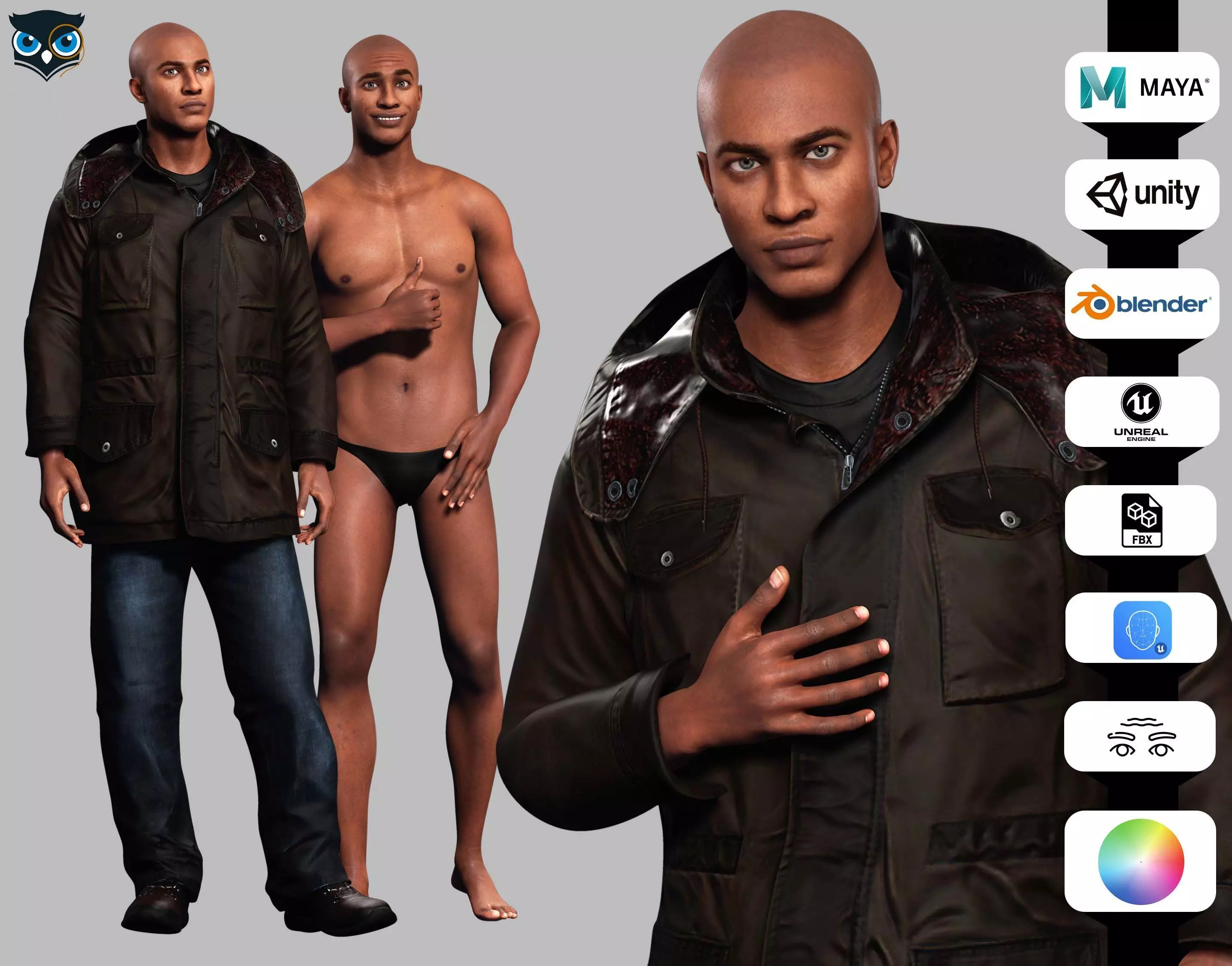 Realistic Father Marcus  Low-poly 3D model_0