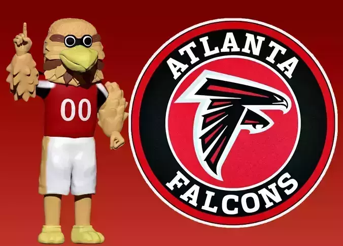 NFL - ATLANTA FALCONS FOOTBALL MASCOT STATUE - FREDDIE FALCON 3D print model