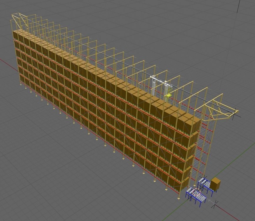 ASRS Double Deep and Rack System 3D designed model 3D model_1