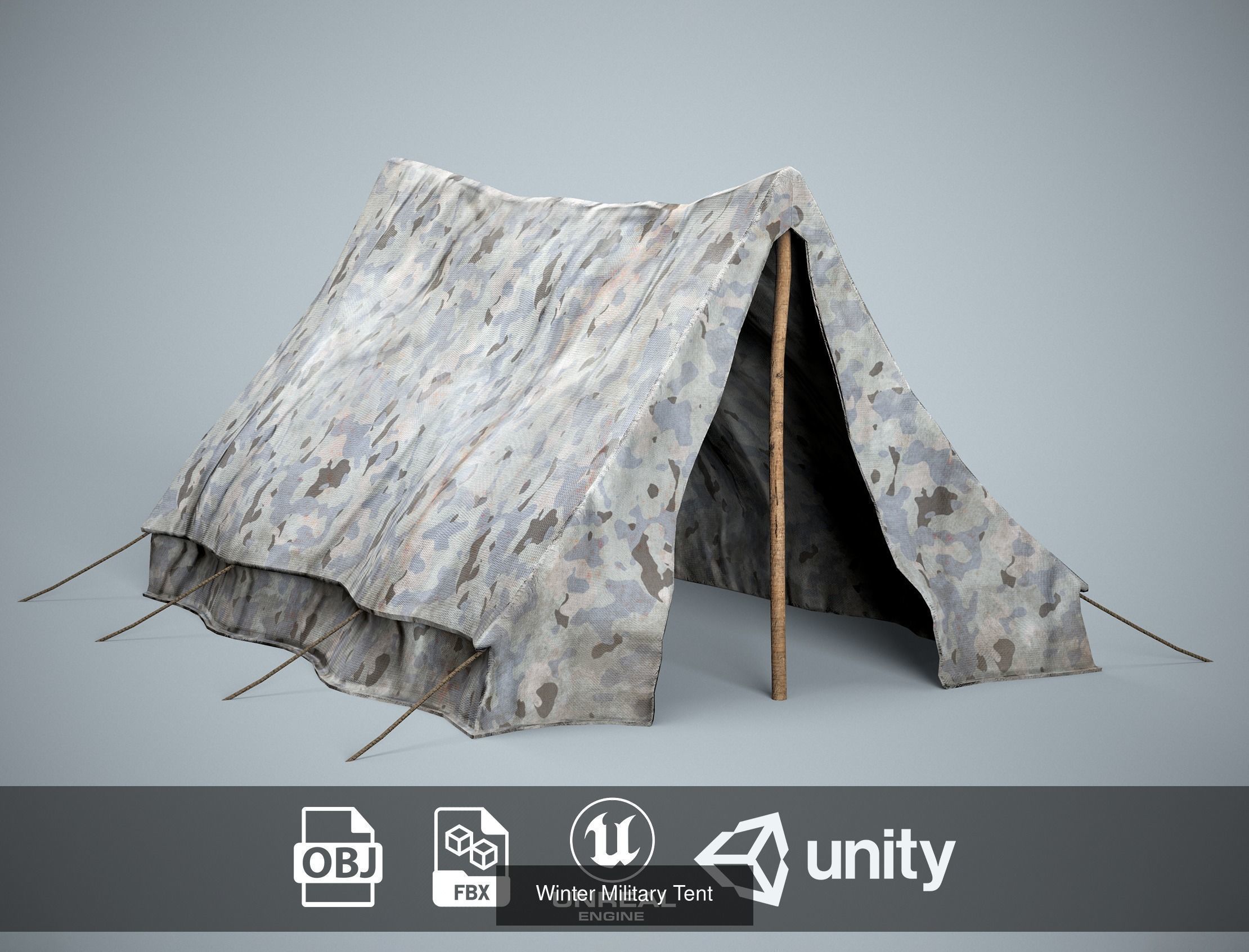 Camping Tent Pack - 8 Military and Medieval Tents 3D Model Collection_7