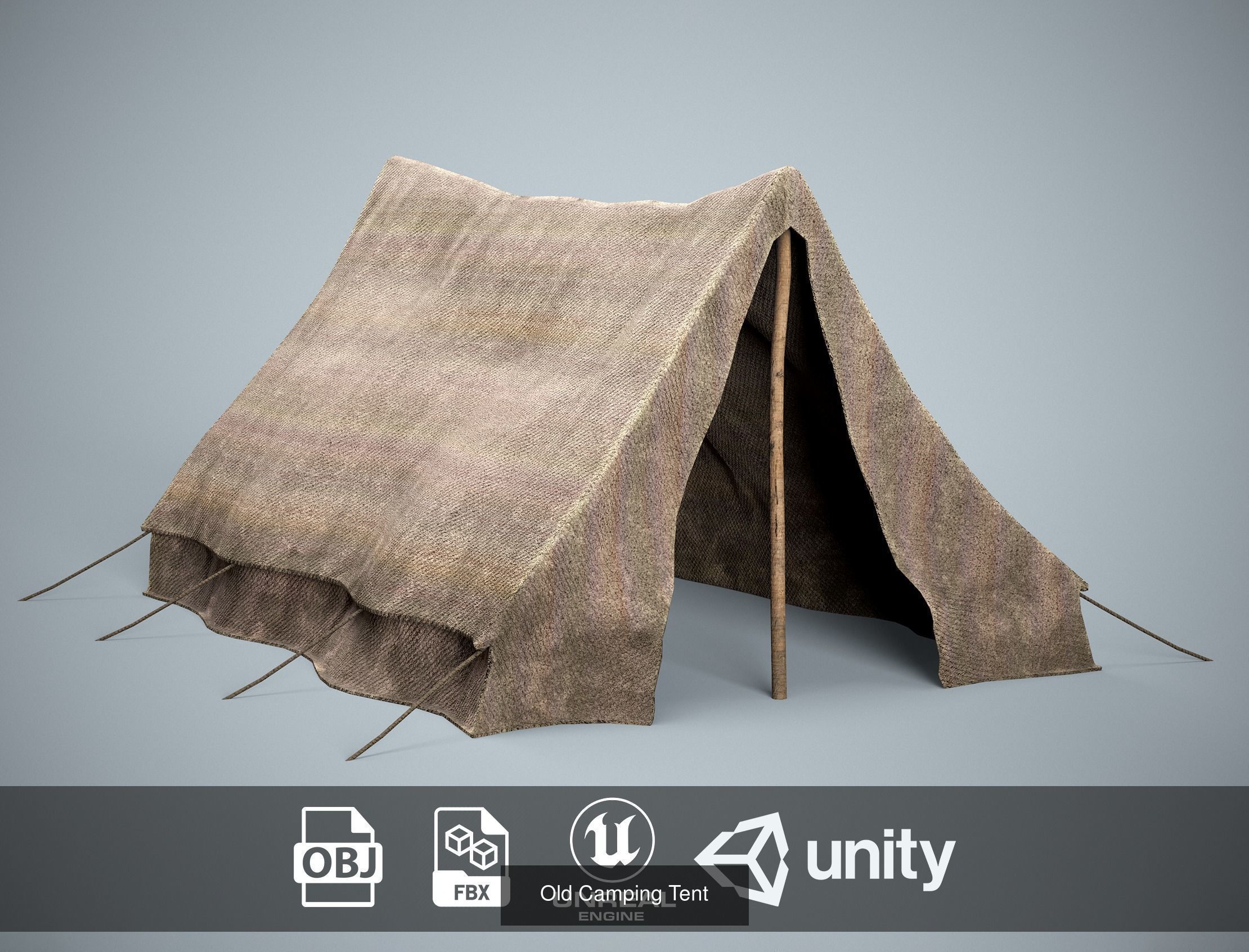 Camping Tent Pack - 8 Military and Medieval Tents 3D Model Collection_1
