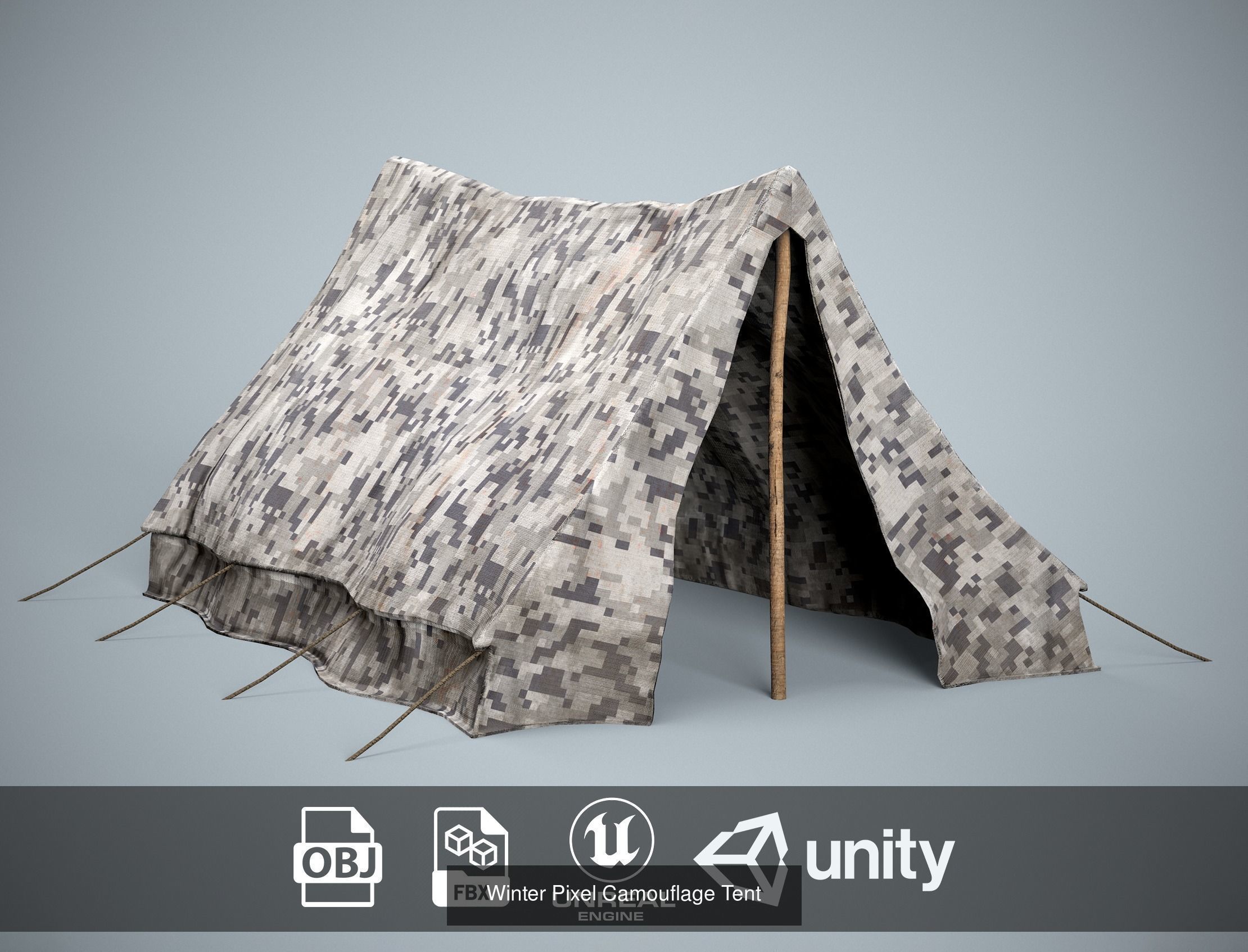Camping Tent Pack - 8 Military and Medieval Tents 3D Model Collection_8