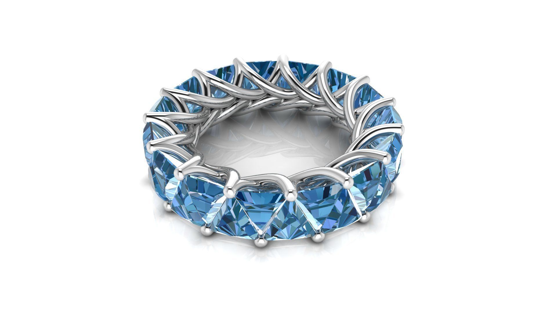 C14 The luxury female ring with gems wedding different size 19 3D Model Collection_51