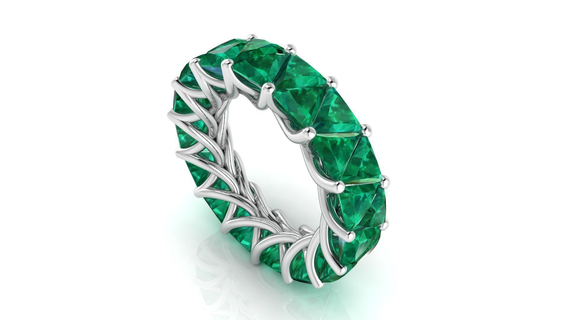 C14 The luxury female ring with gems wedding different size 19 3D Model Collection_18