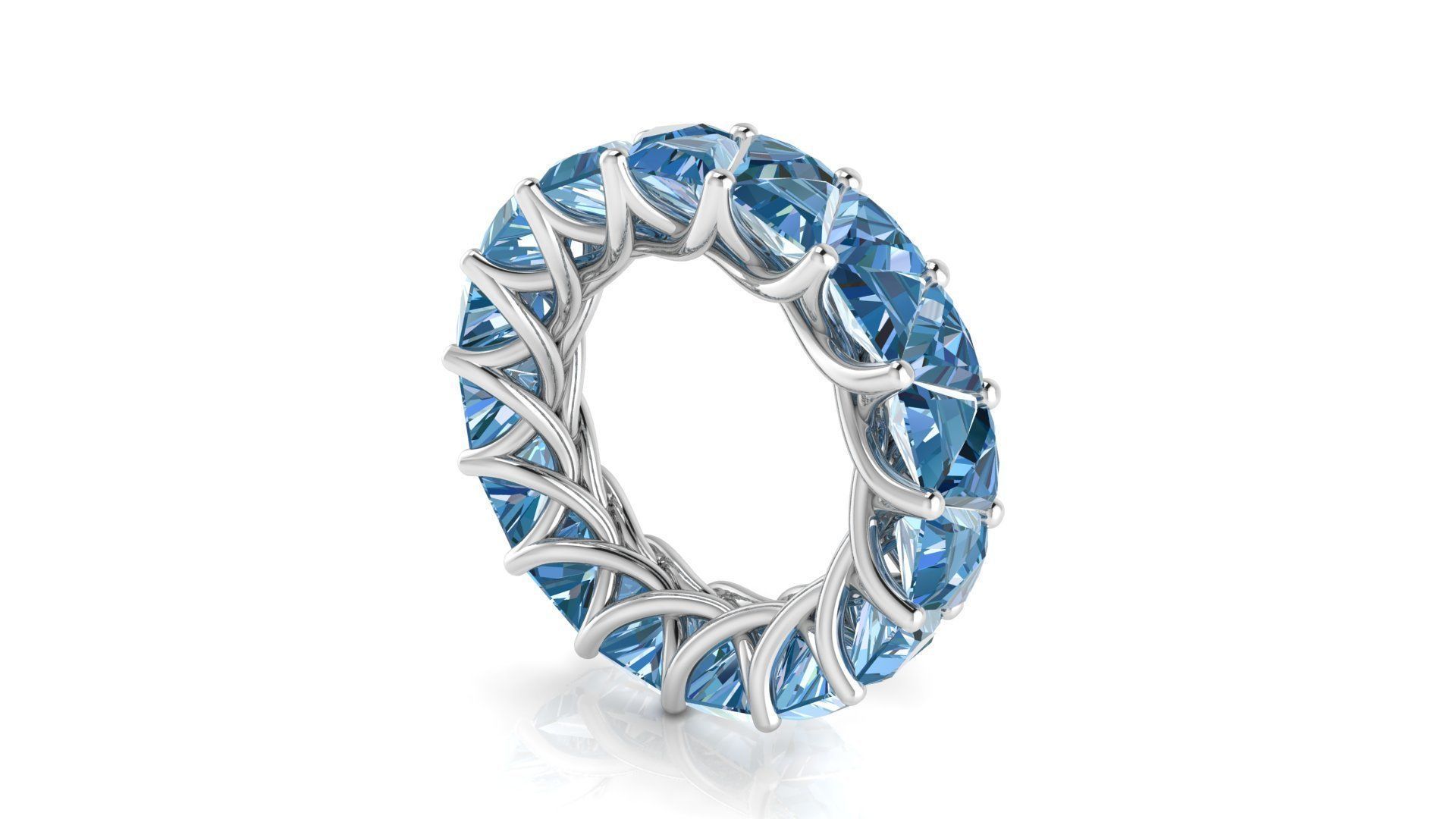 C14 The luxury female ring with gems wedding different size 19 3D Model Collection_28