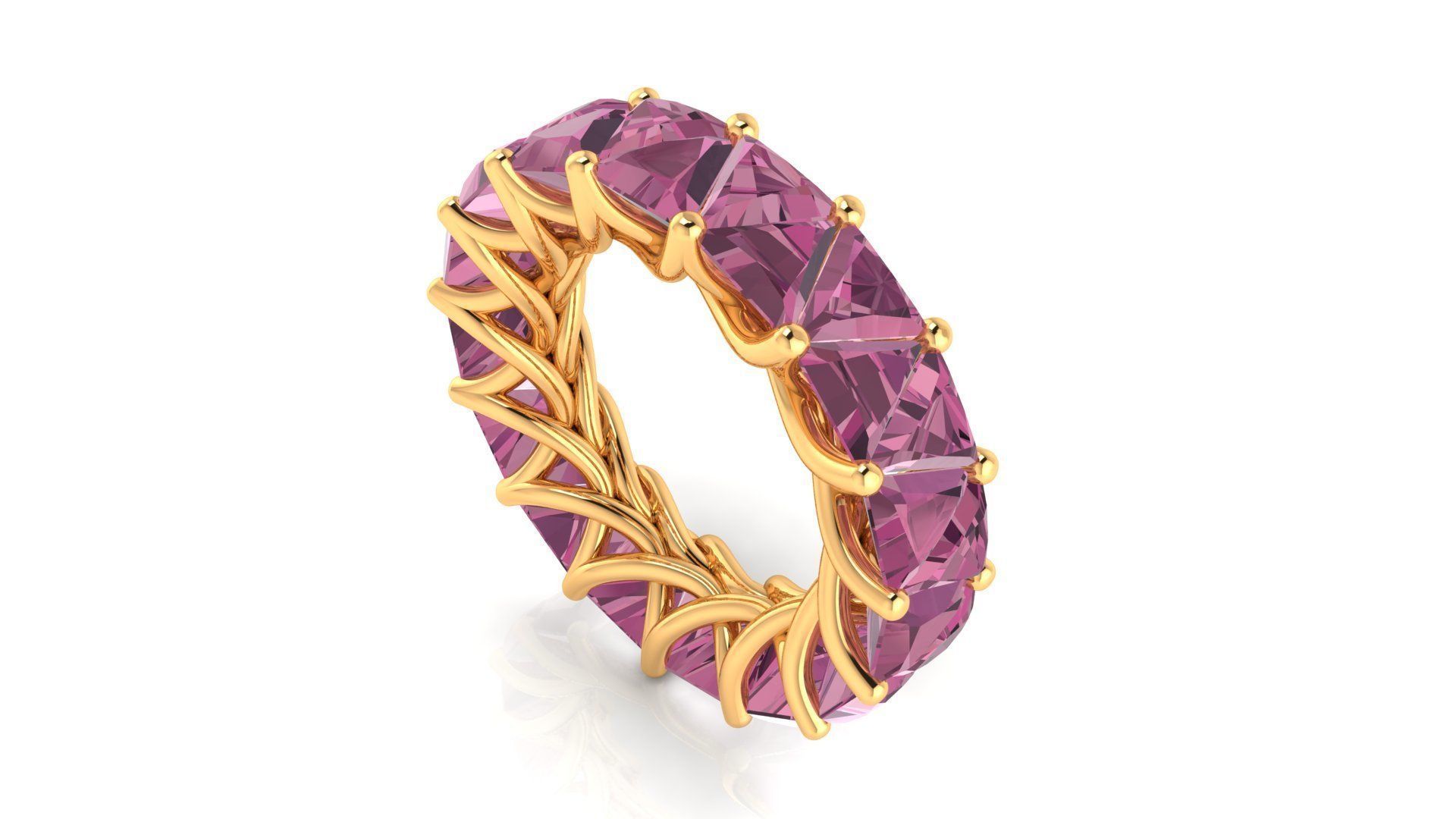 C14 The luxury female ring with gems wedding different size 19 3D Model Collection_17