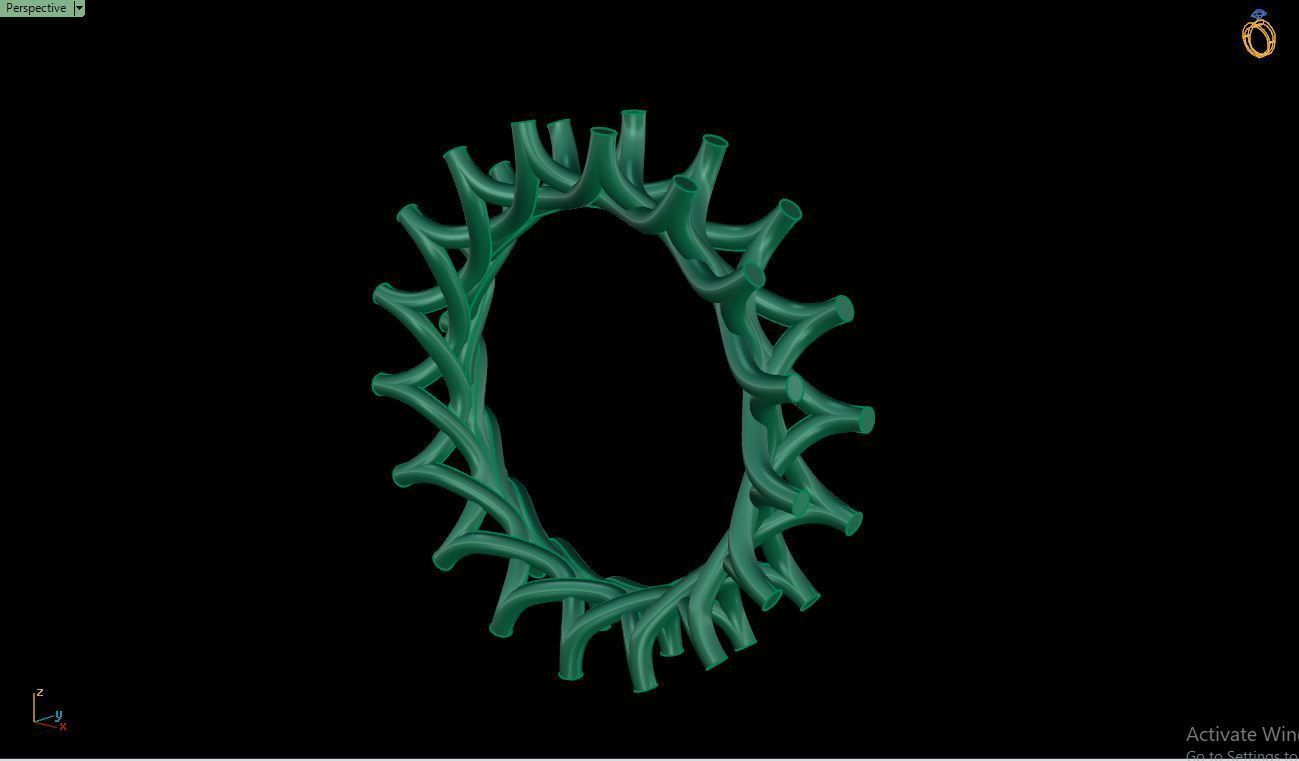 C14 The luxury female ring with gems wedding different size 19 3D Model Collection_9