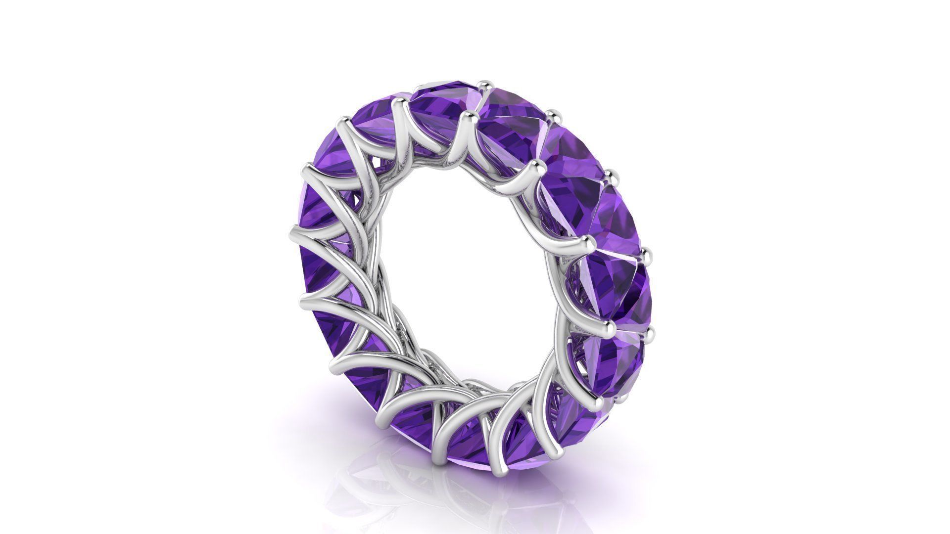 C14 The luxury female ring with gems wedding different size 19 3D Model Collection_53