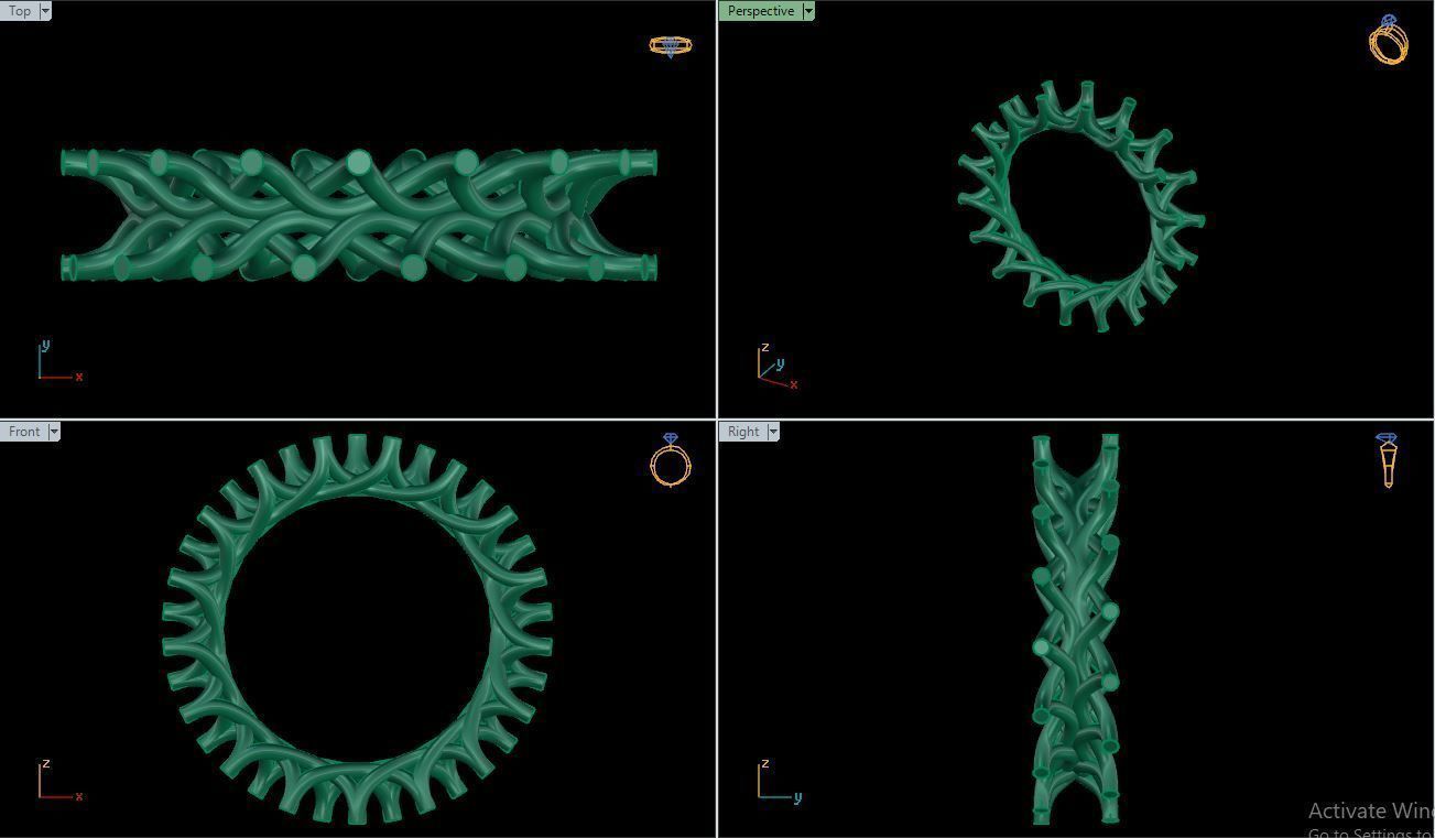 C14 The luxury female ring with gems wedding different size 19 3D Model Collection_8