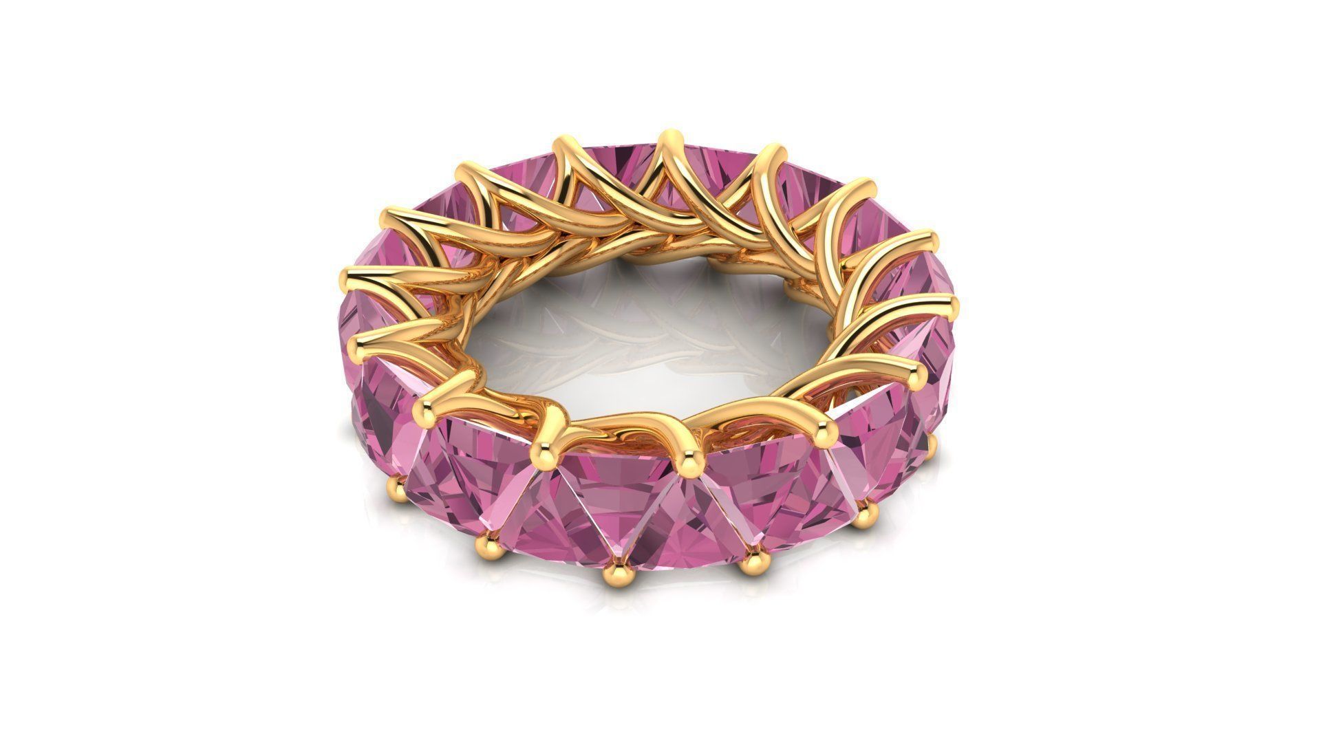 C14 The luxury female ring with gems wedding different size 19 3D Model Collection_58