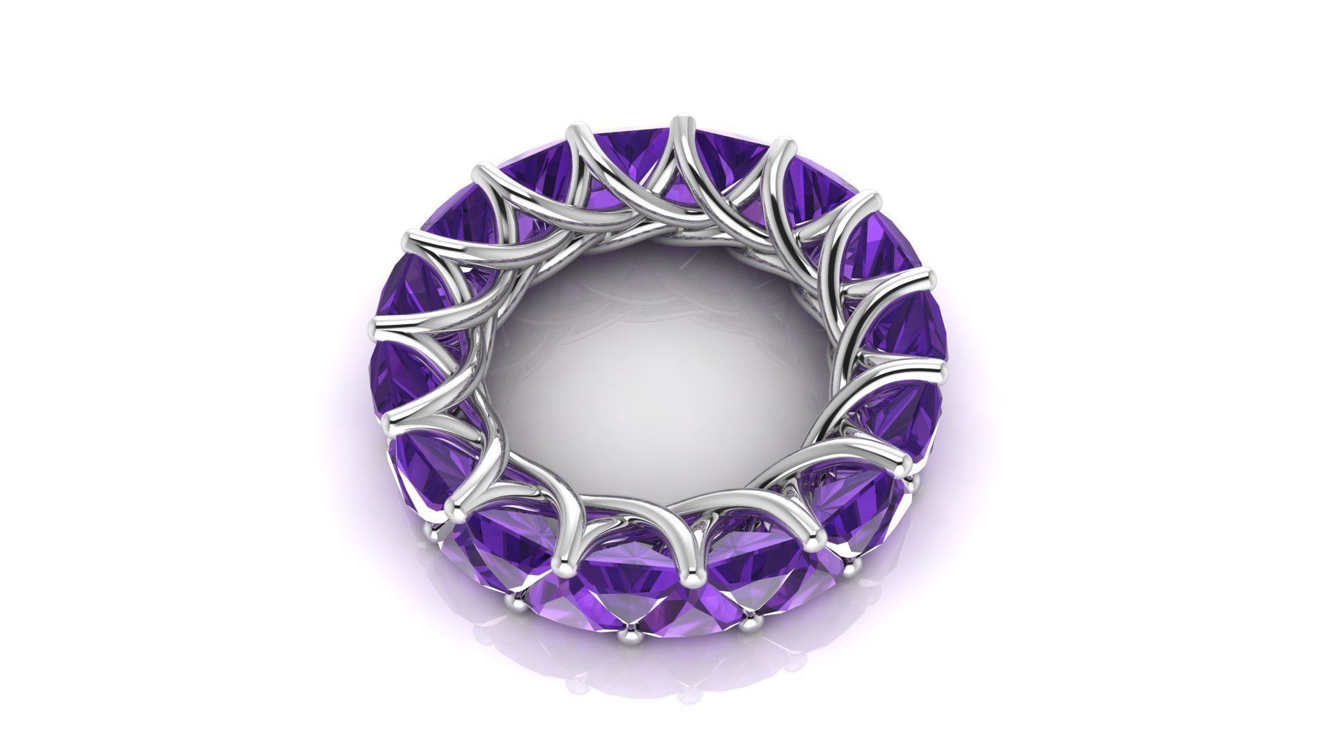 C14 The luxury female ring with gems wedding different size 19 3D Model Collection_61