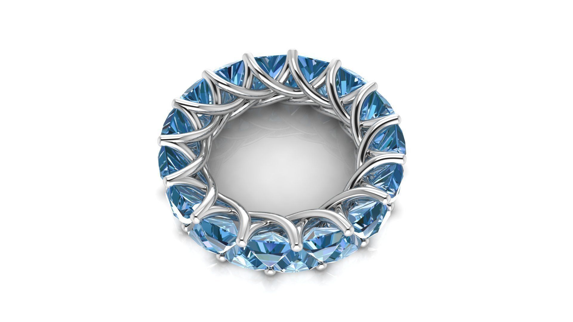 C14 The luxury female ring with gems wedding different size 19 3D Model Collection_57