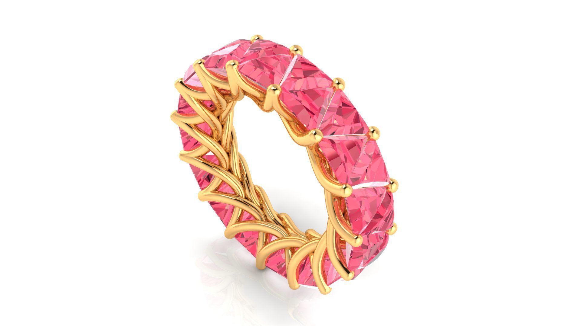 C14 The luxury female ring with gems wedding different size 19 3D Model Collection_65