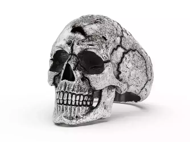 Skull texture ring