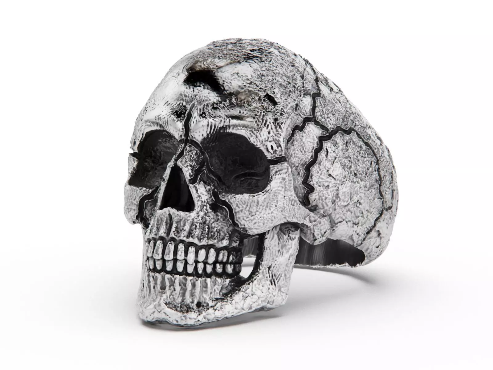 Skull texture ring 3D print model
