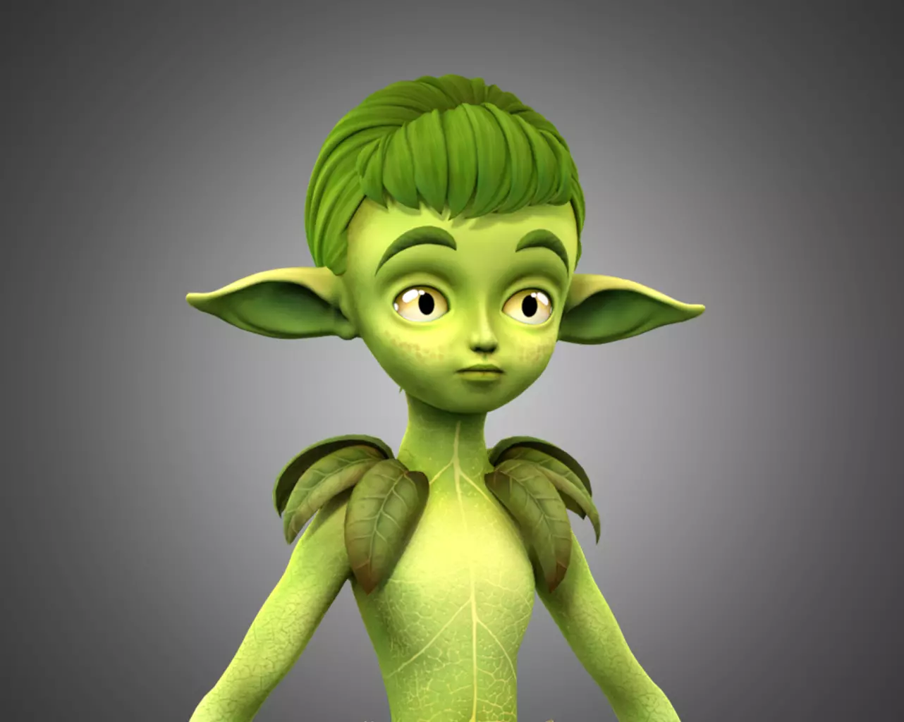 Elf - young guardian of the forest Low-poly 3D model_0
