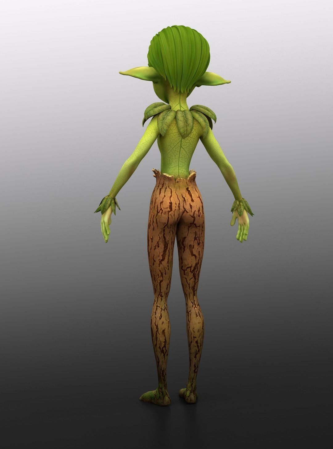 Elf - young guardian of the forest Low-poly 3D model_3