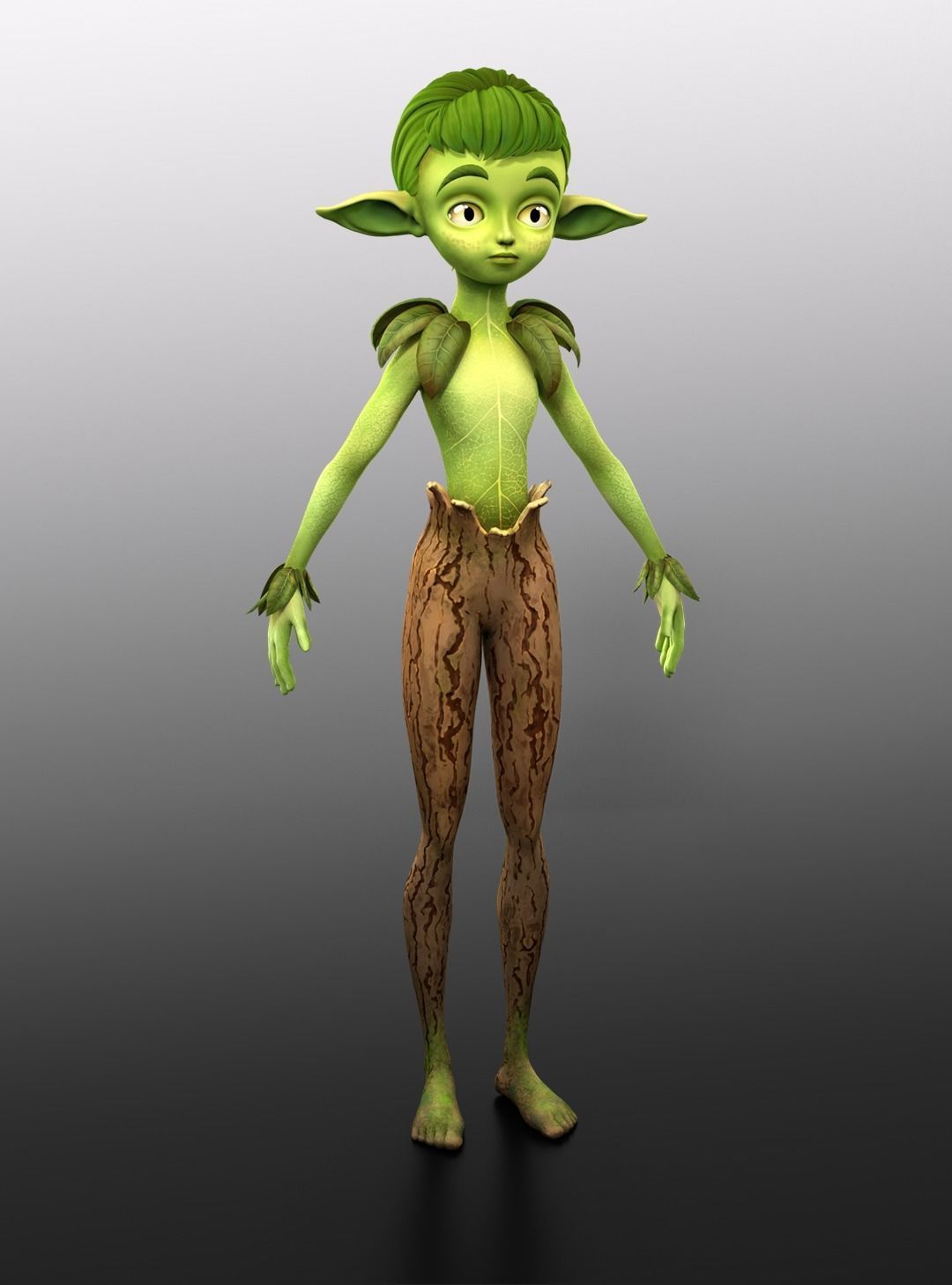Elf - young guardian of the forest Low-poly 3D model_2