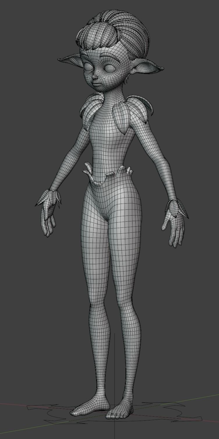 Elf - young guardian of the forest Low-poly 3D model_7