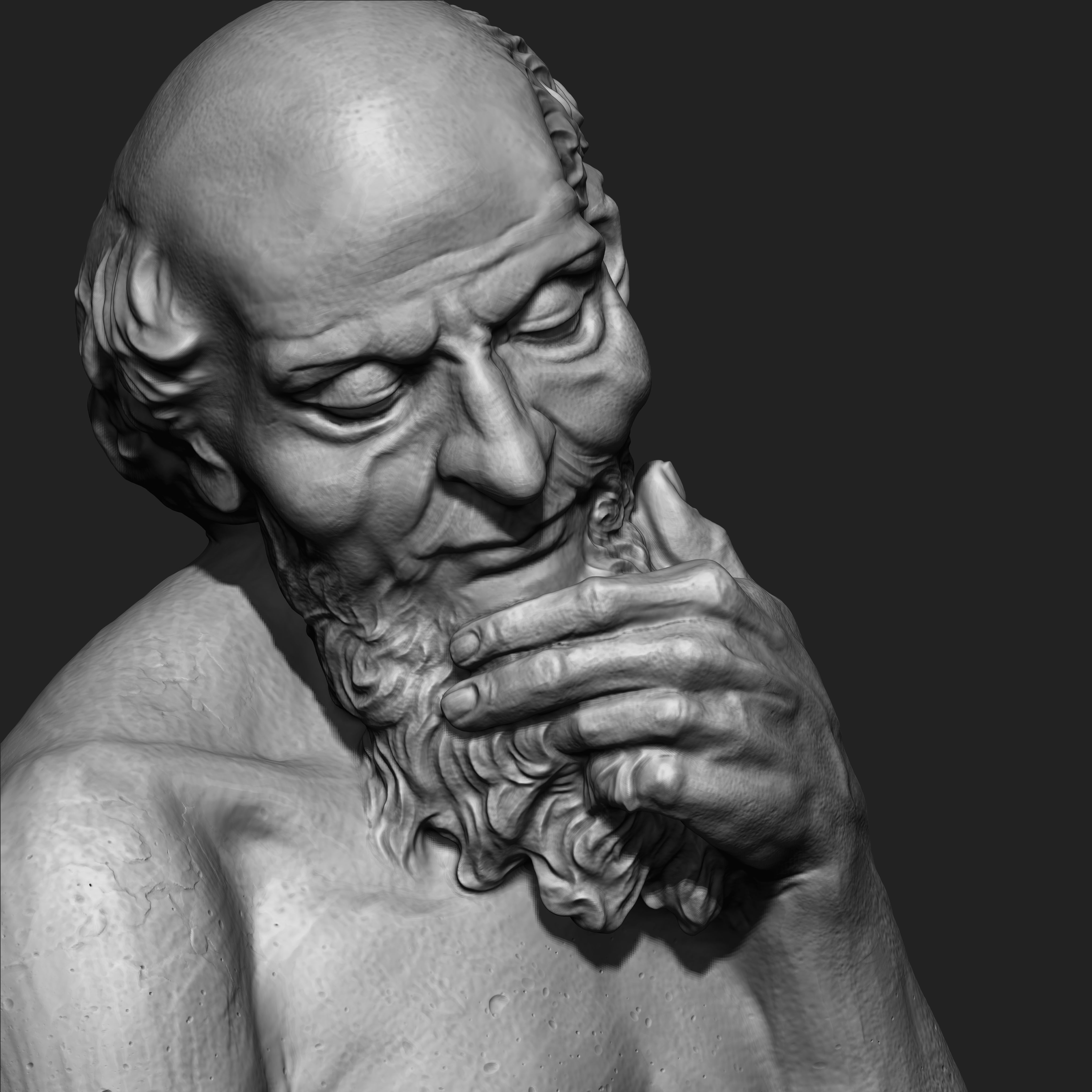 Saint jerome Character Sculpture Zbrush 2019 HighPoly 3D model_3