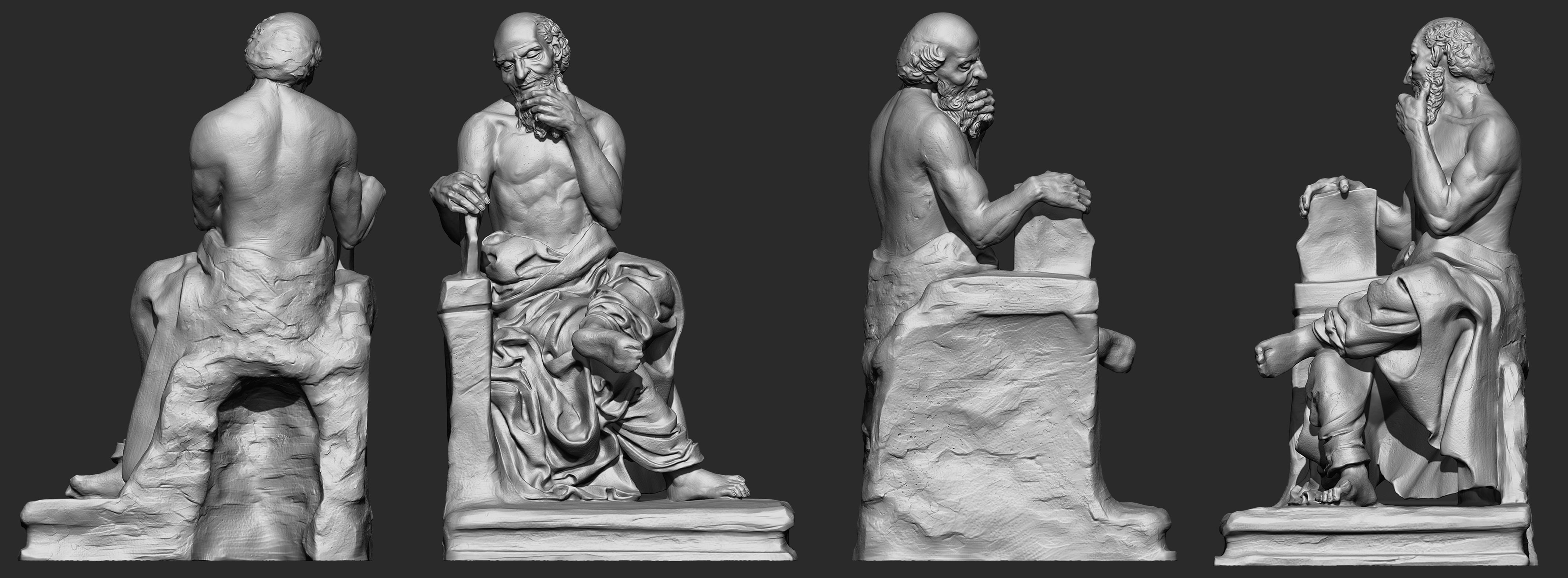 Saint jerome Character Sculpture Zbrush 2019 HighPoly 3D model_7