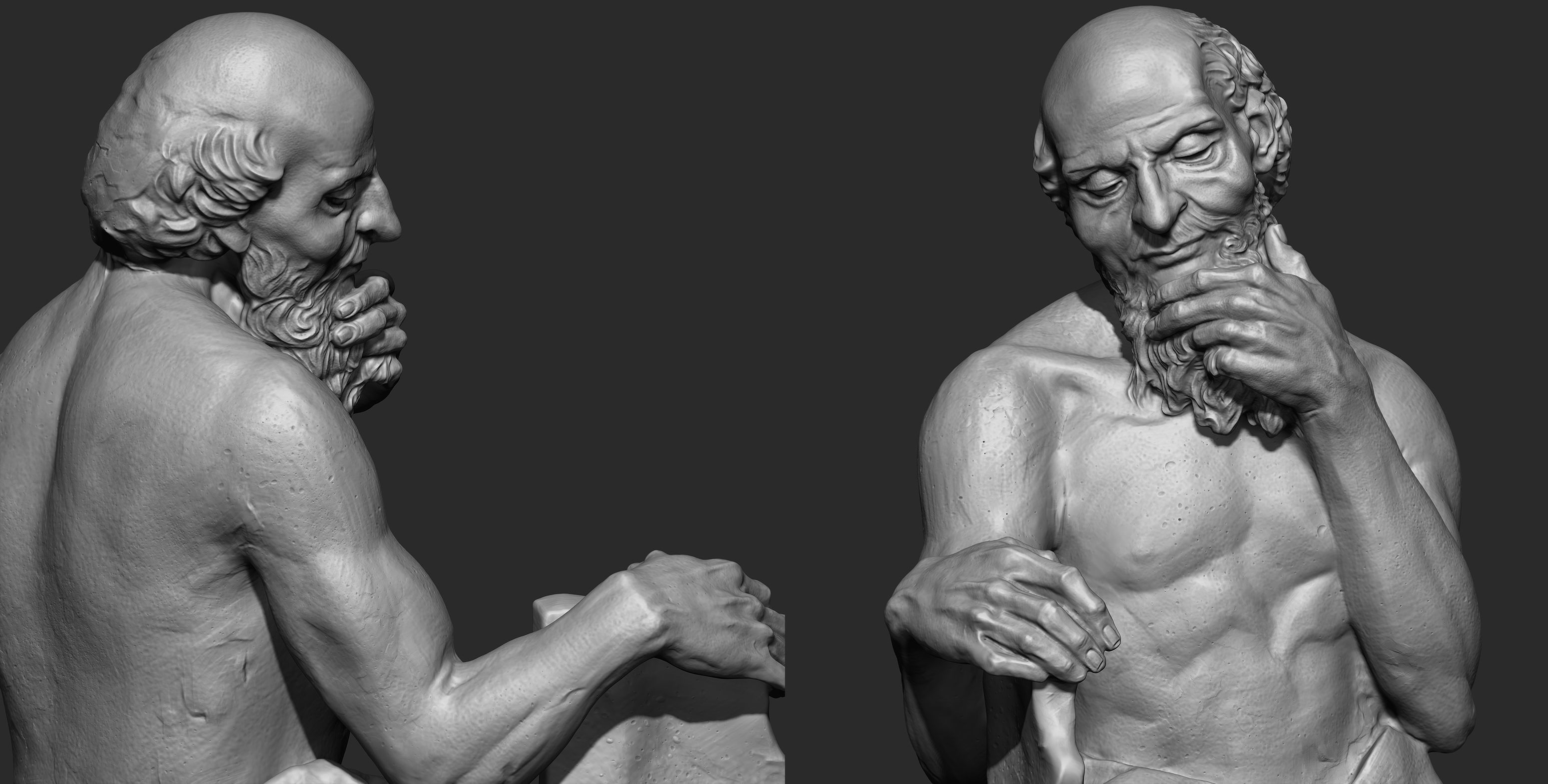 Saint jerome Character Sculpture Zbrush 2019 HighPoly 3D model_10