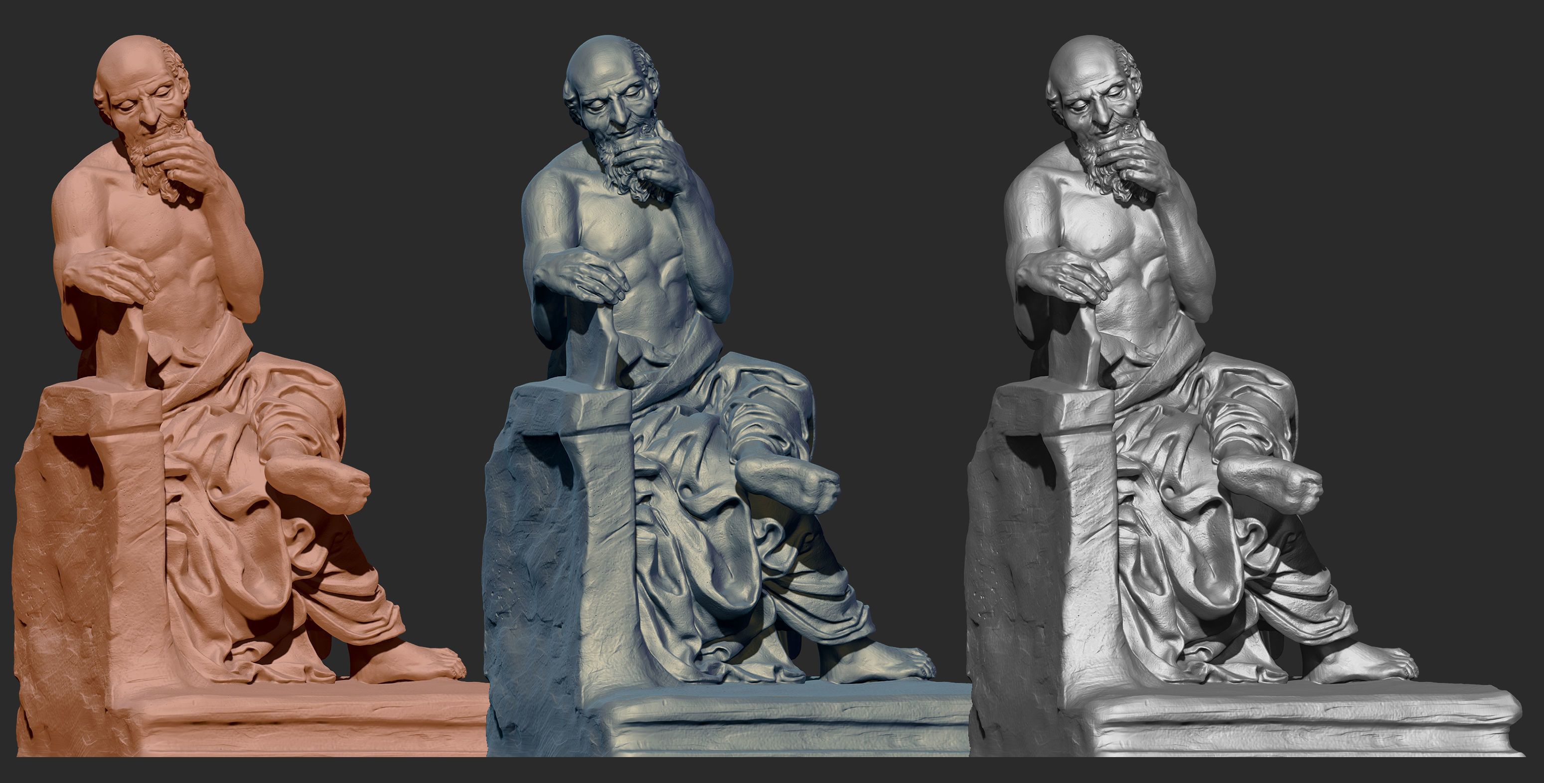Saint jerome Character Sculpture Zbrush 2019 HighPoly 3D model_17
