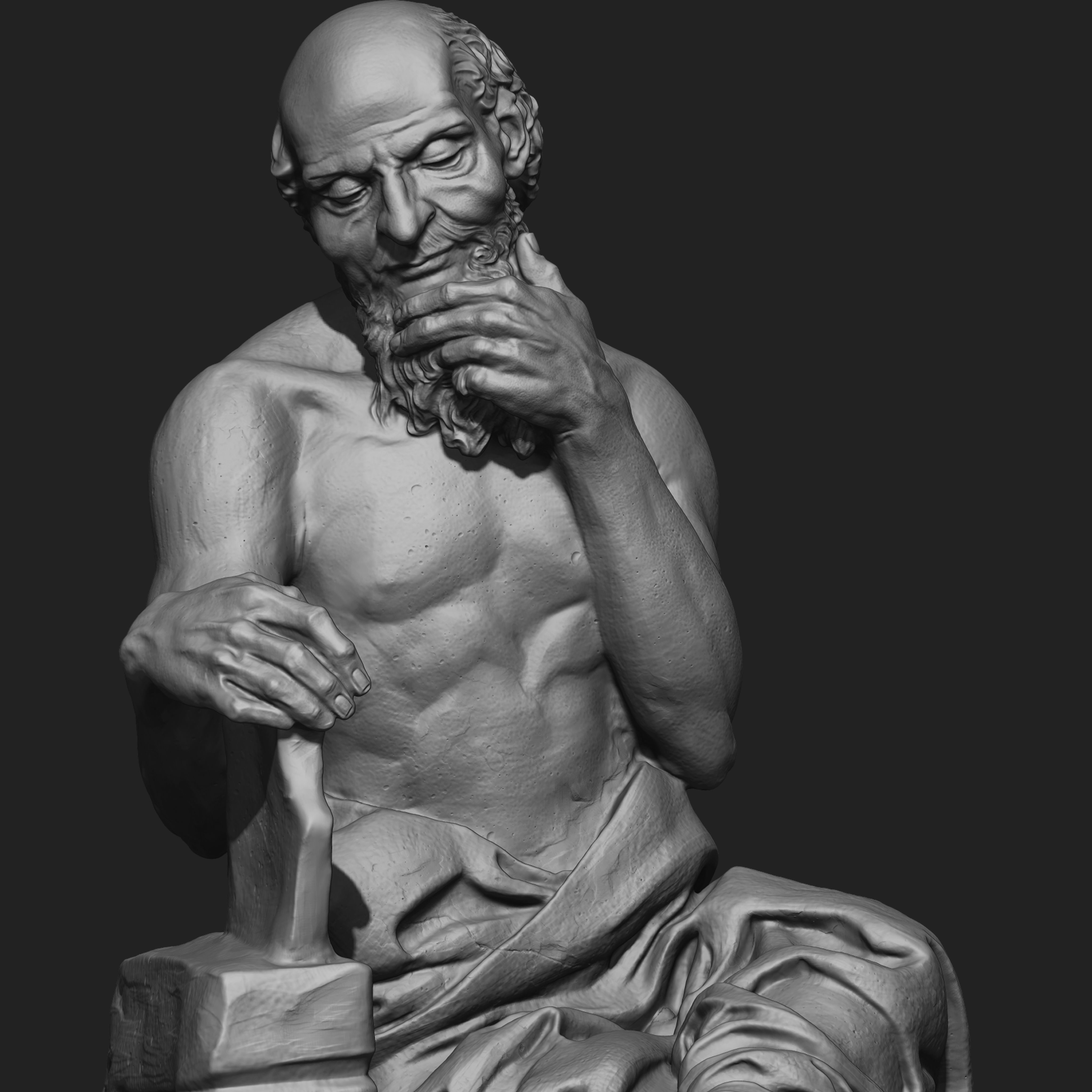 Saint jerome Character Sculpture Zbrush 2019 HighPoly 3D model_2
