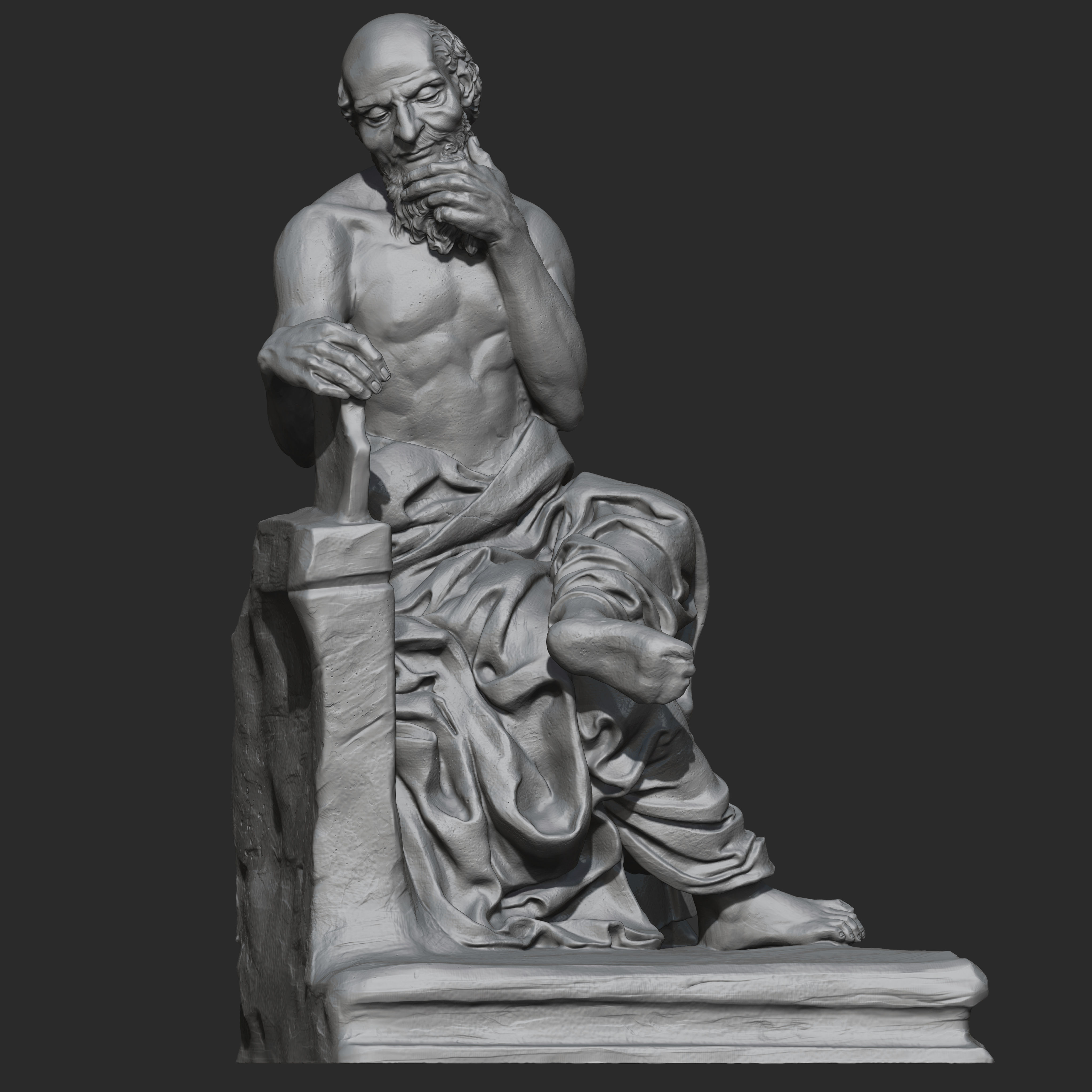 Saint jerome Character Sculpture Zbrush 2019 HighPoly 3D model_5