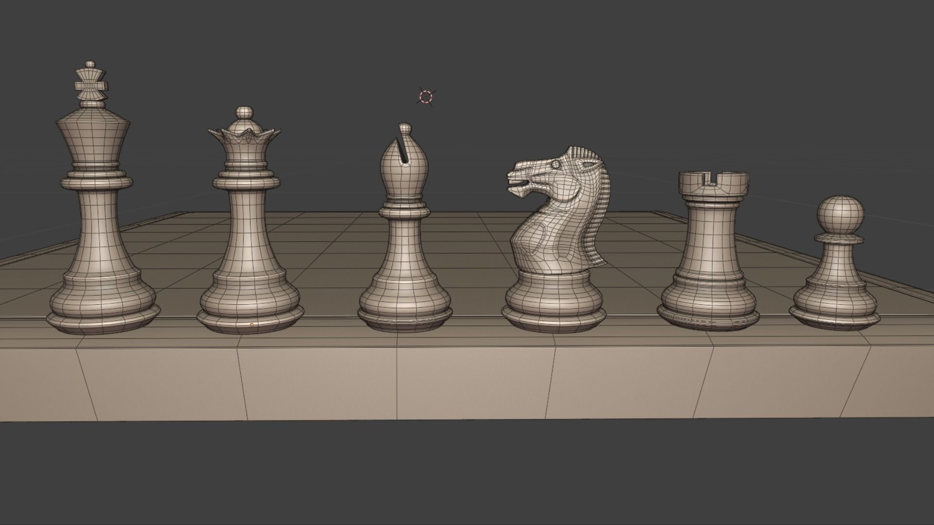 Dark Chess and Pedestal Game Table and Chairs 3D model_11
