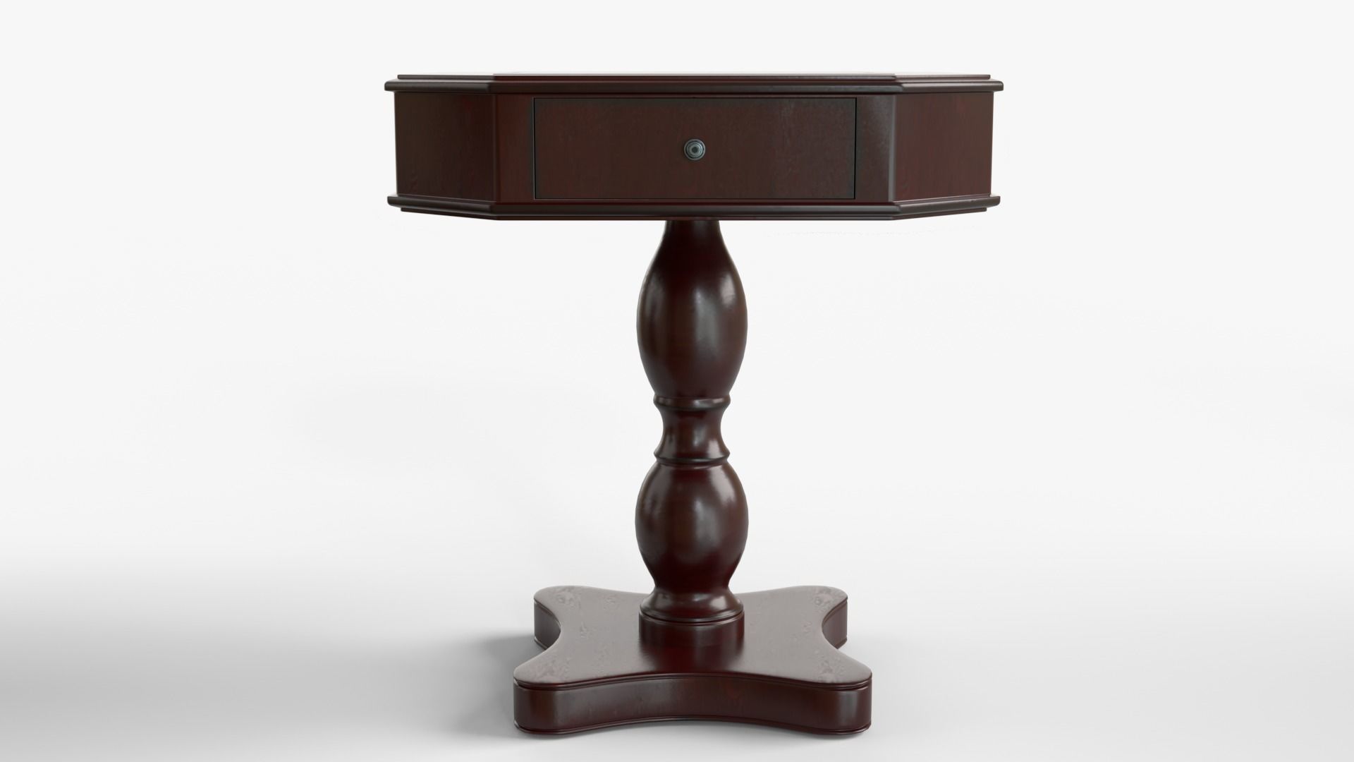 Dark Chess and Pedestal Game Table and Chairs 3D model_7