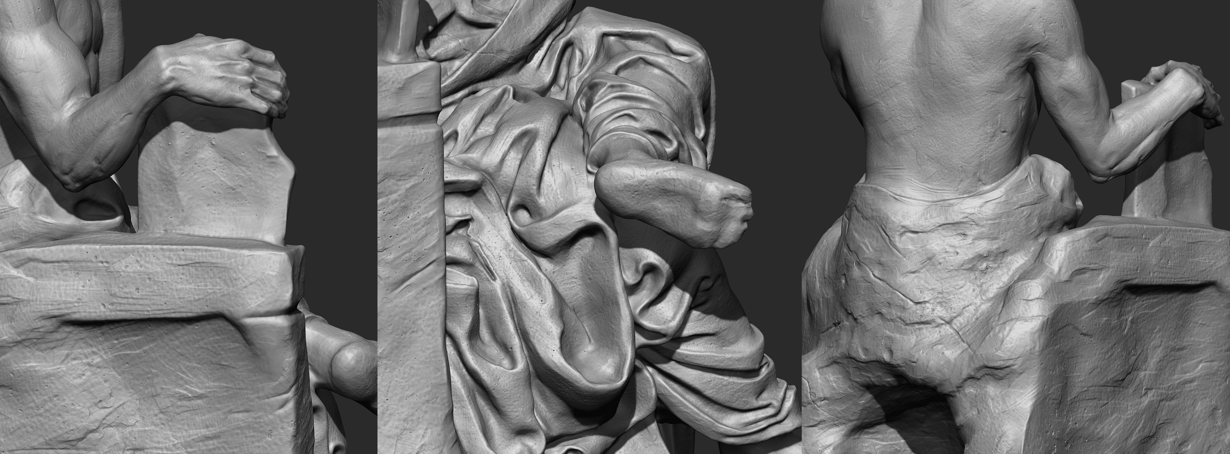 3 in One Character Sculpture Zbrush 2019 HighPoly 3D model_18