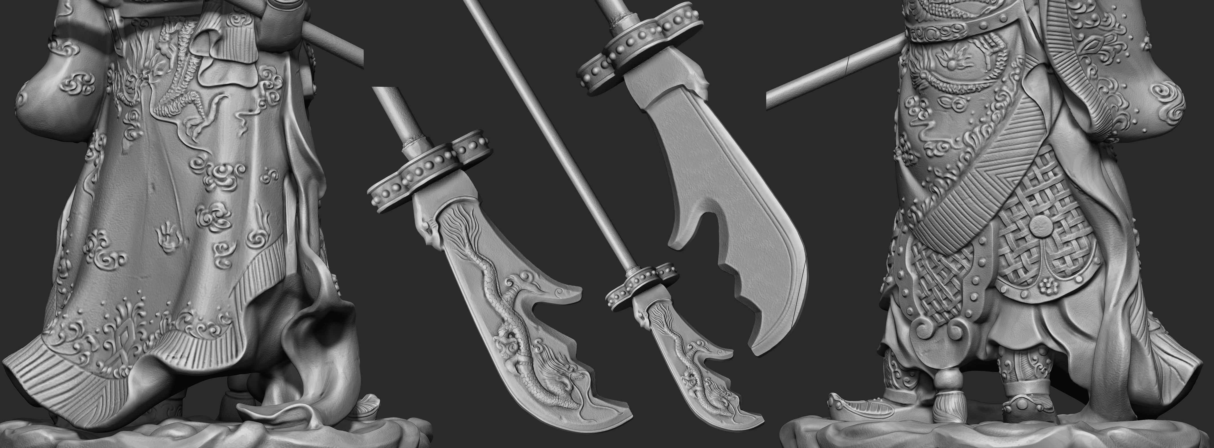 3 in One Character Sculpture Zbrush 2019 HighPoly 3D model_29