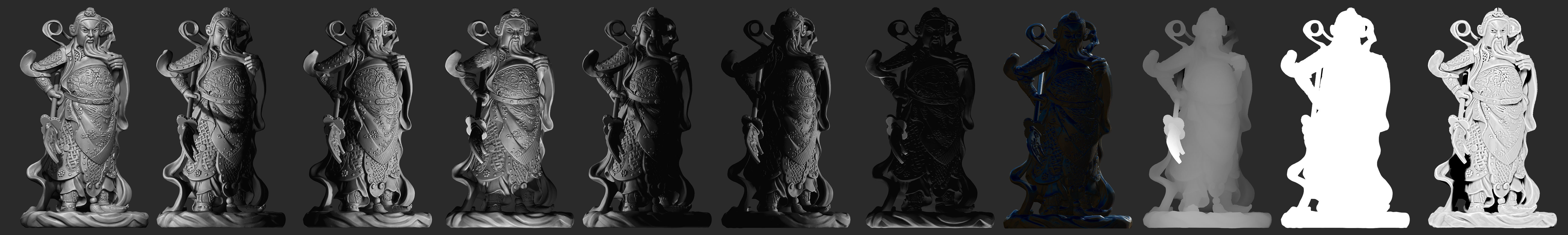 3 in One Character Sculpture Zbrush 2019 HighPoly 3D model_31