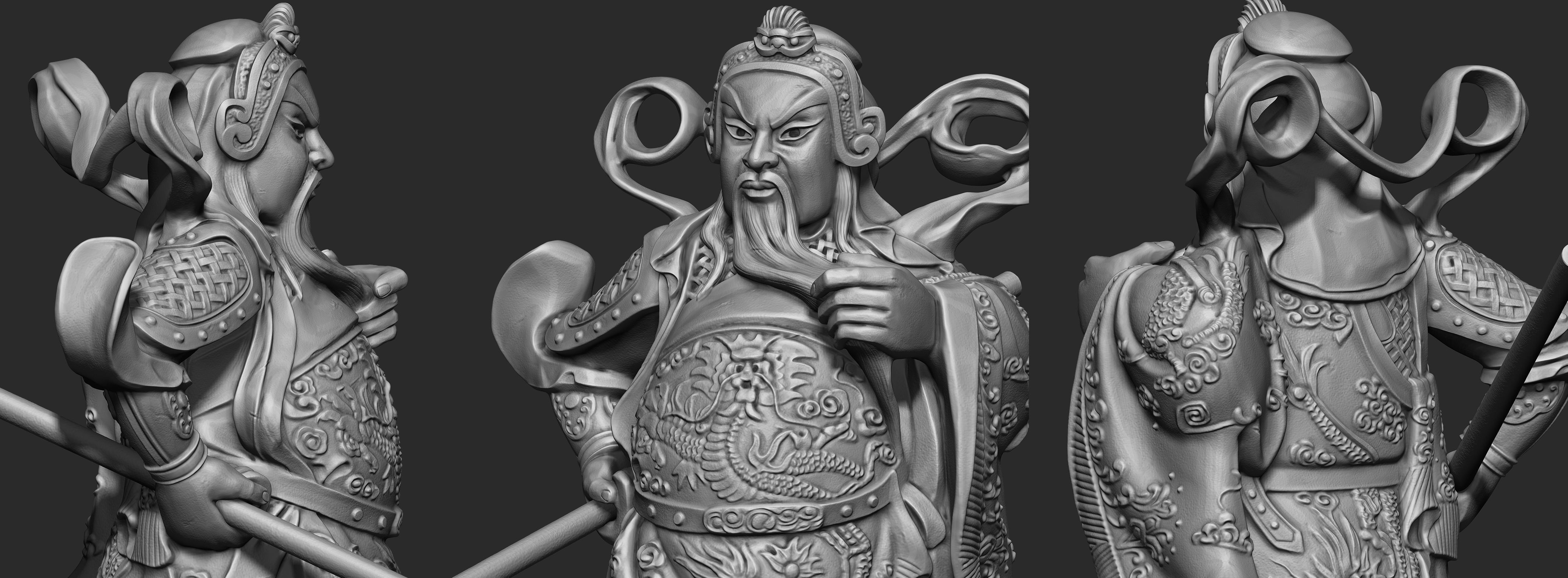 3 in One Character Sculpture Zbrush 2019 HighPoly 3D model_24