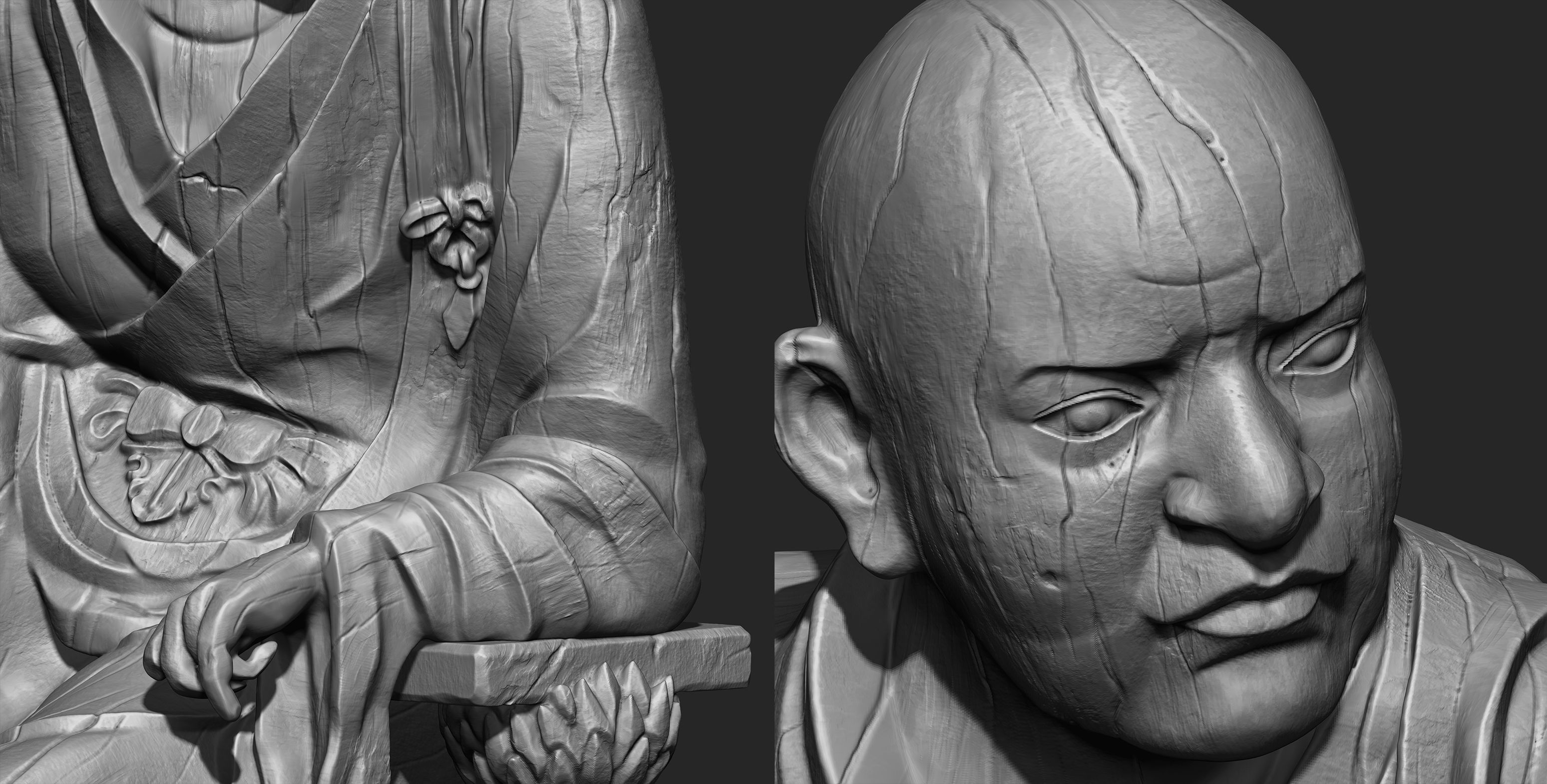 3 in One Character Sculpture Zbrush 2019 HighPoly 3D model_40