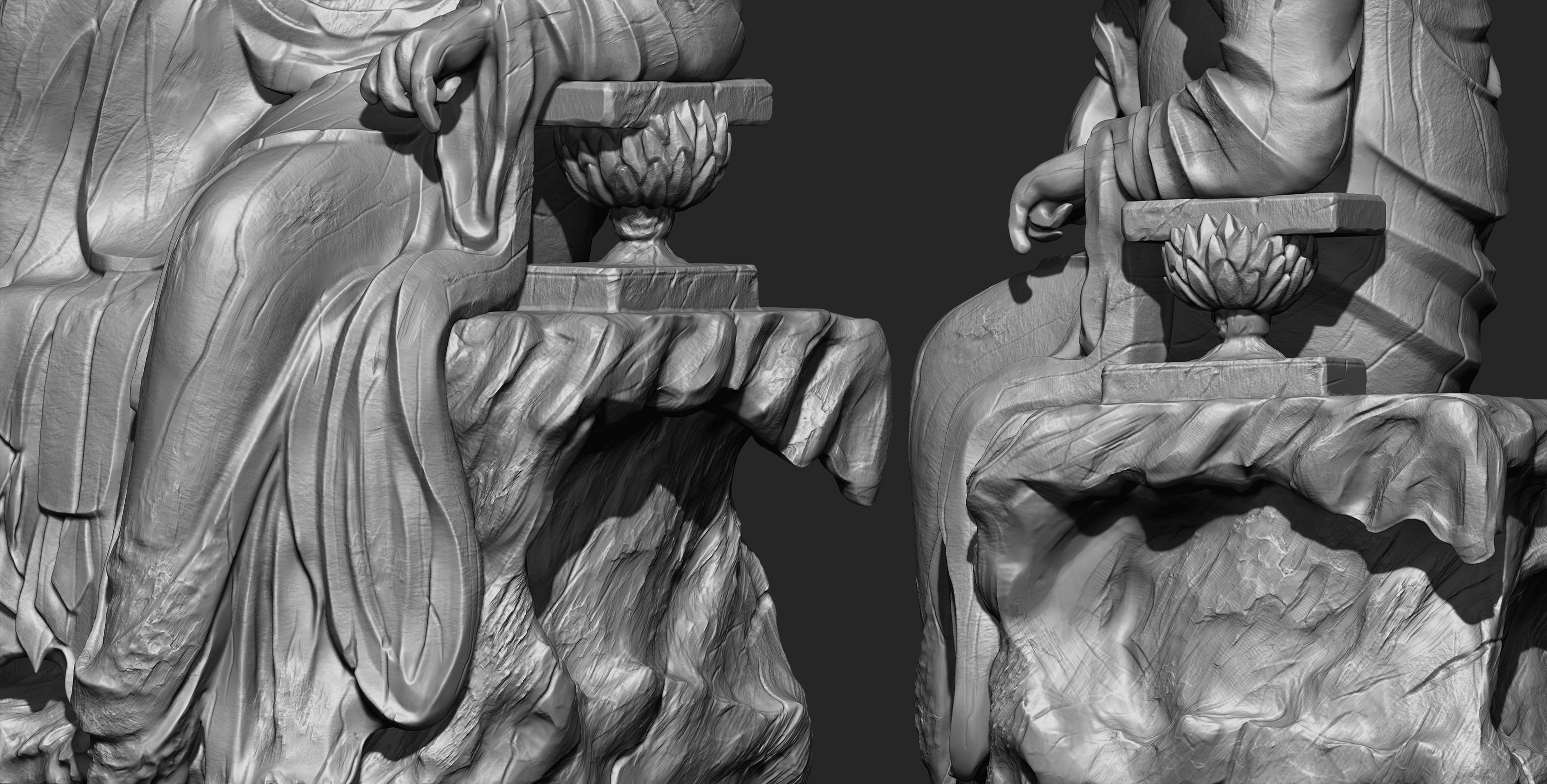 3 in One Character Sculpture Zbrush 2019 HighPoly 3D model_41