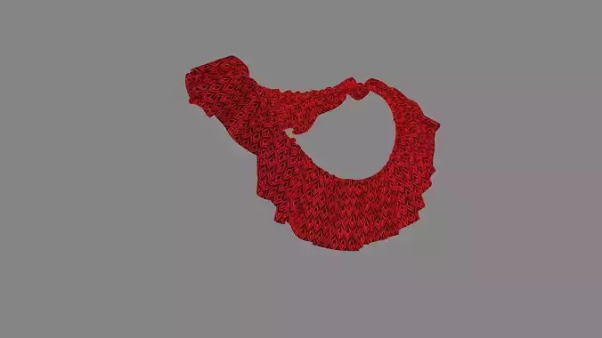 Dress collars scarves and necklaces decorated 3d models