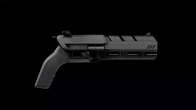 Futuristic Cyberpunk Plasma Handgun Low-poly 3D model