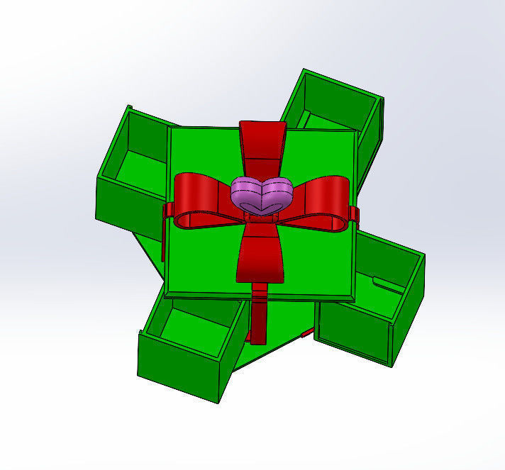 MECHANICAL ROTATING GIFT BOX - VALENTINE - CHRISTMAS BOX 3D print model_8