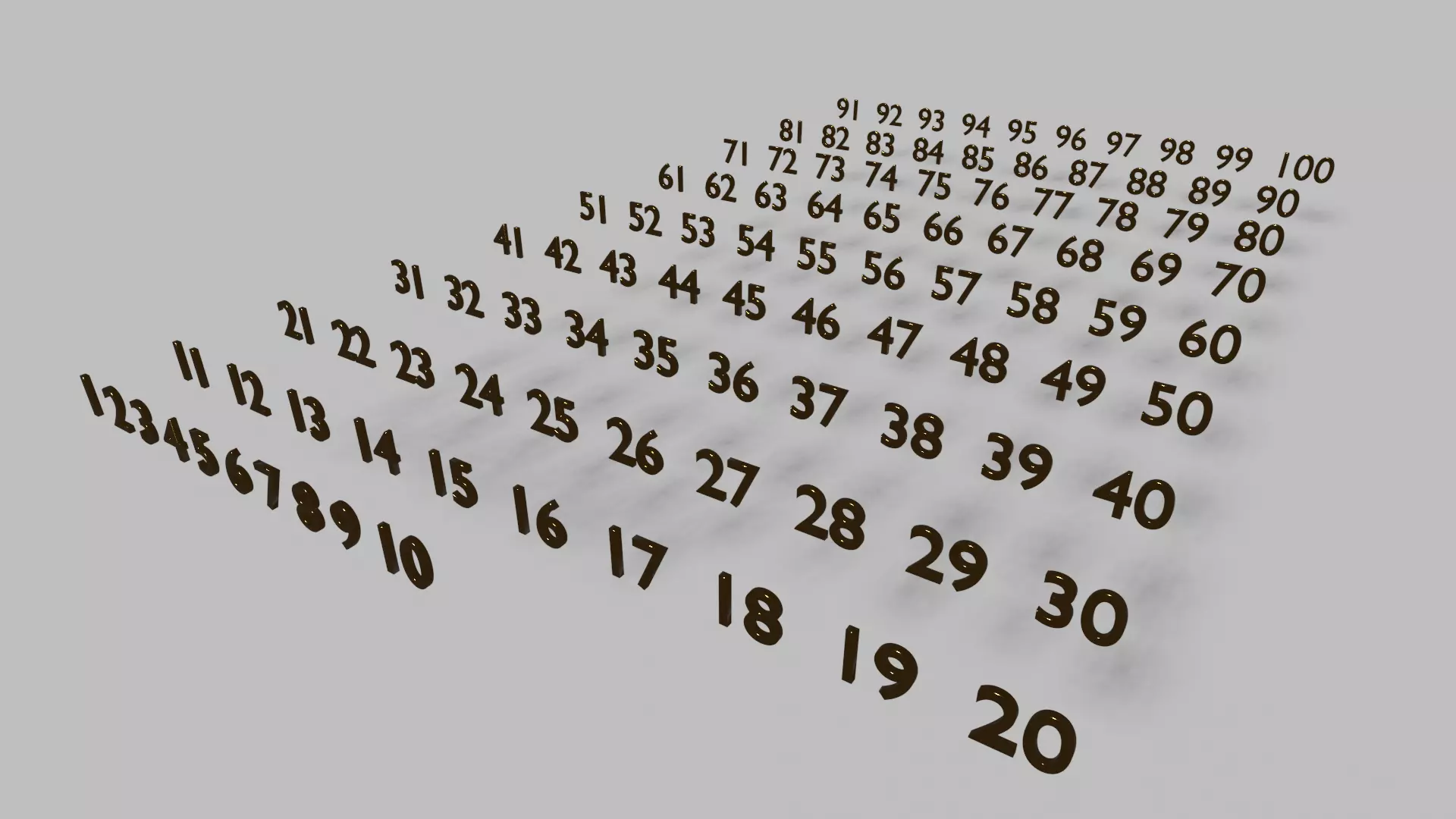 3D MODEL OF NUMBERS ONE TO HUNDRED Free low-poly 3D model