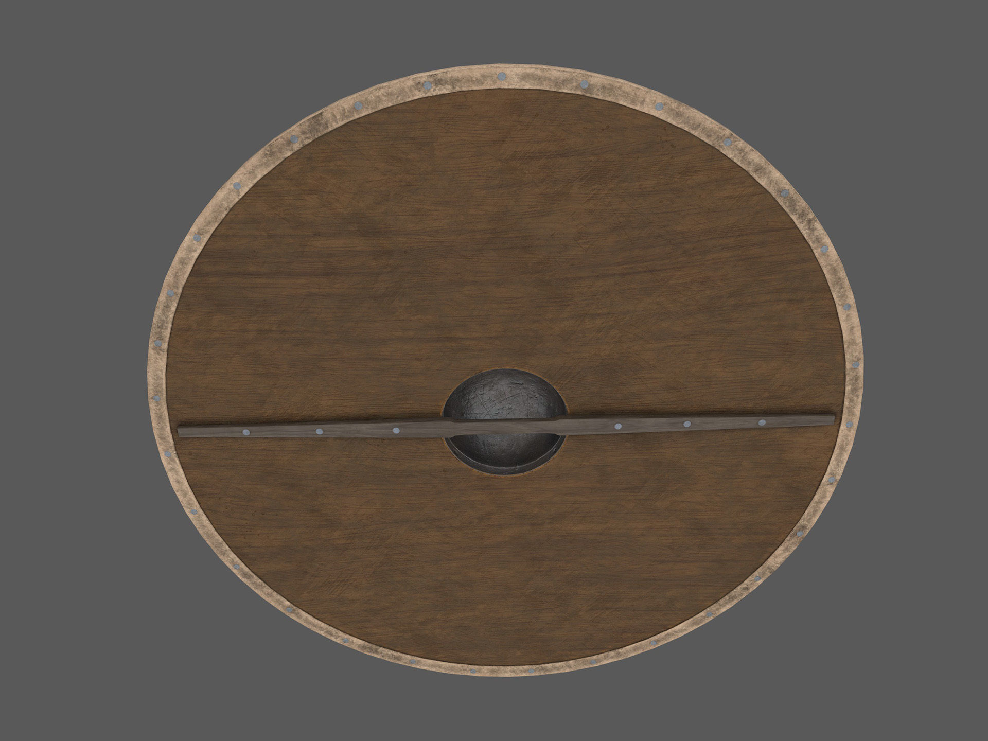 Viking shield Low-poly 3D model_2