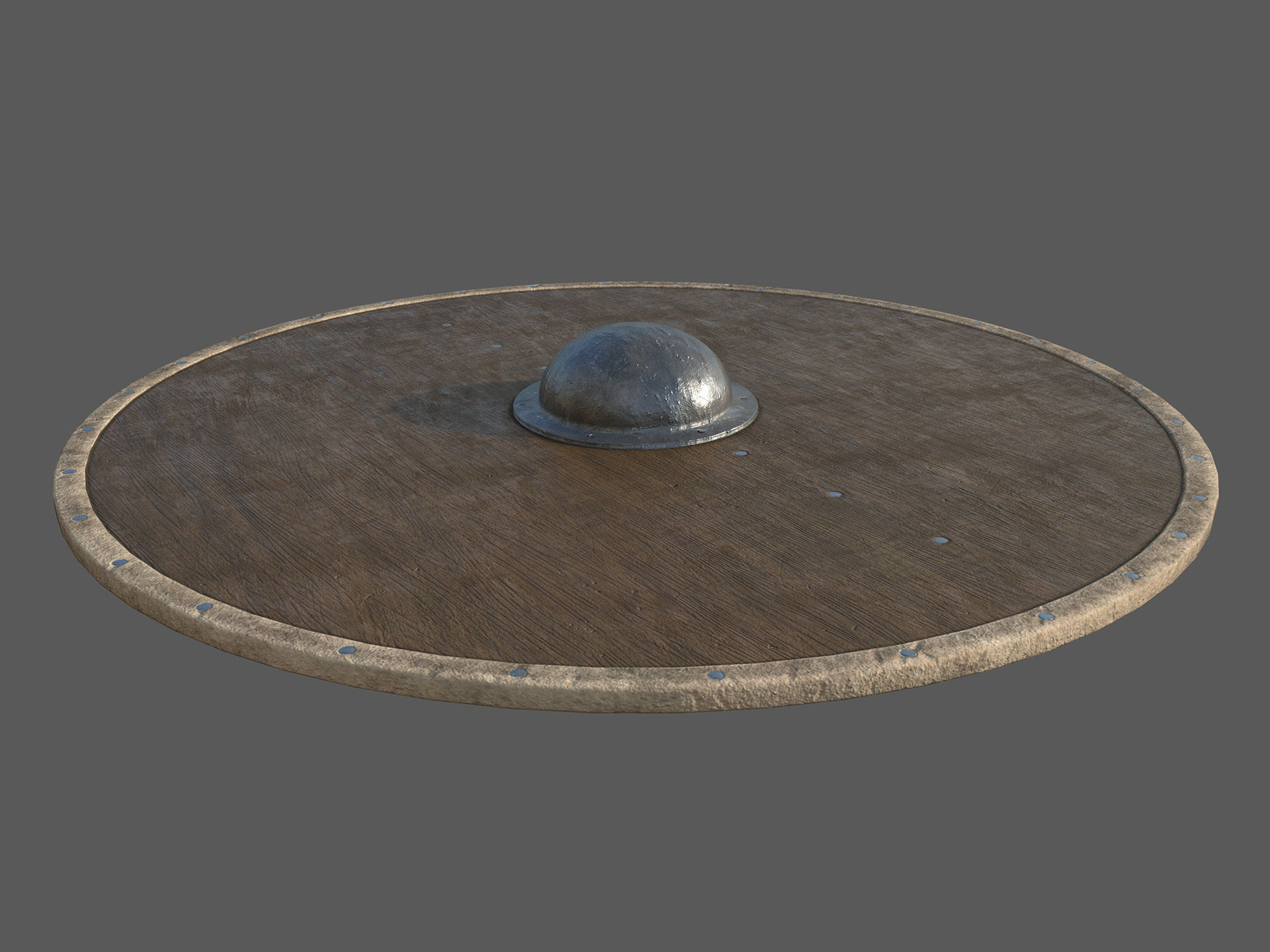 Viking shield Low-poly 3D model_4