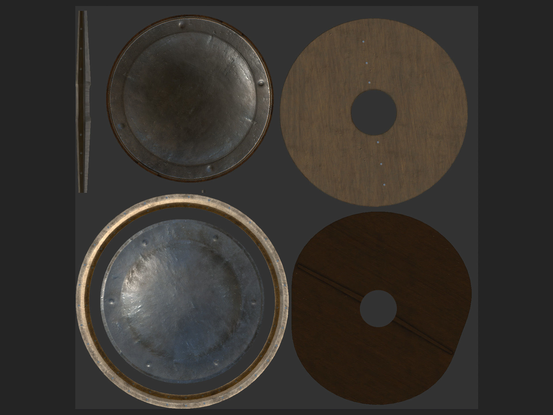 Viking shield Low-poly 3D model_8