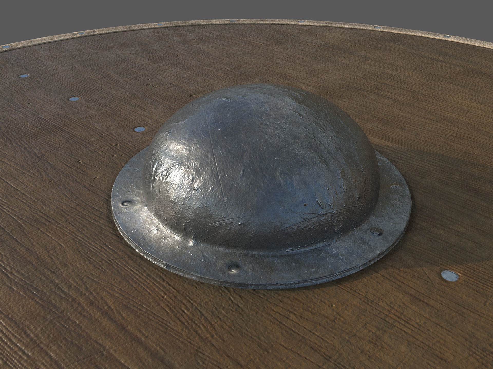 Viking shield Low-poly 3D model_7