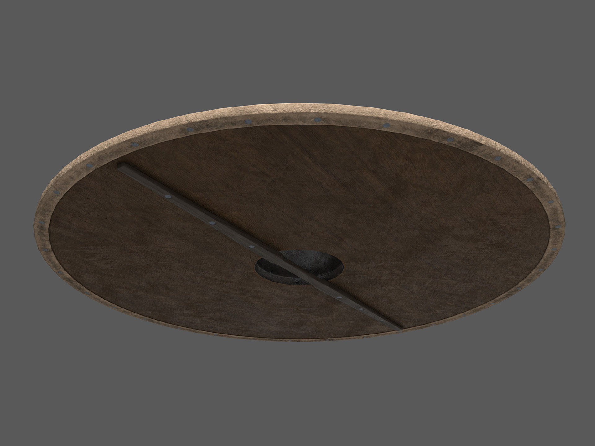 Viking shield Low-poly 3D model_3