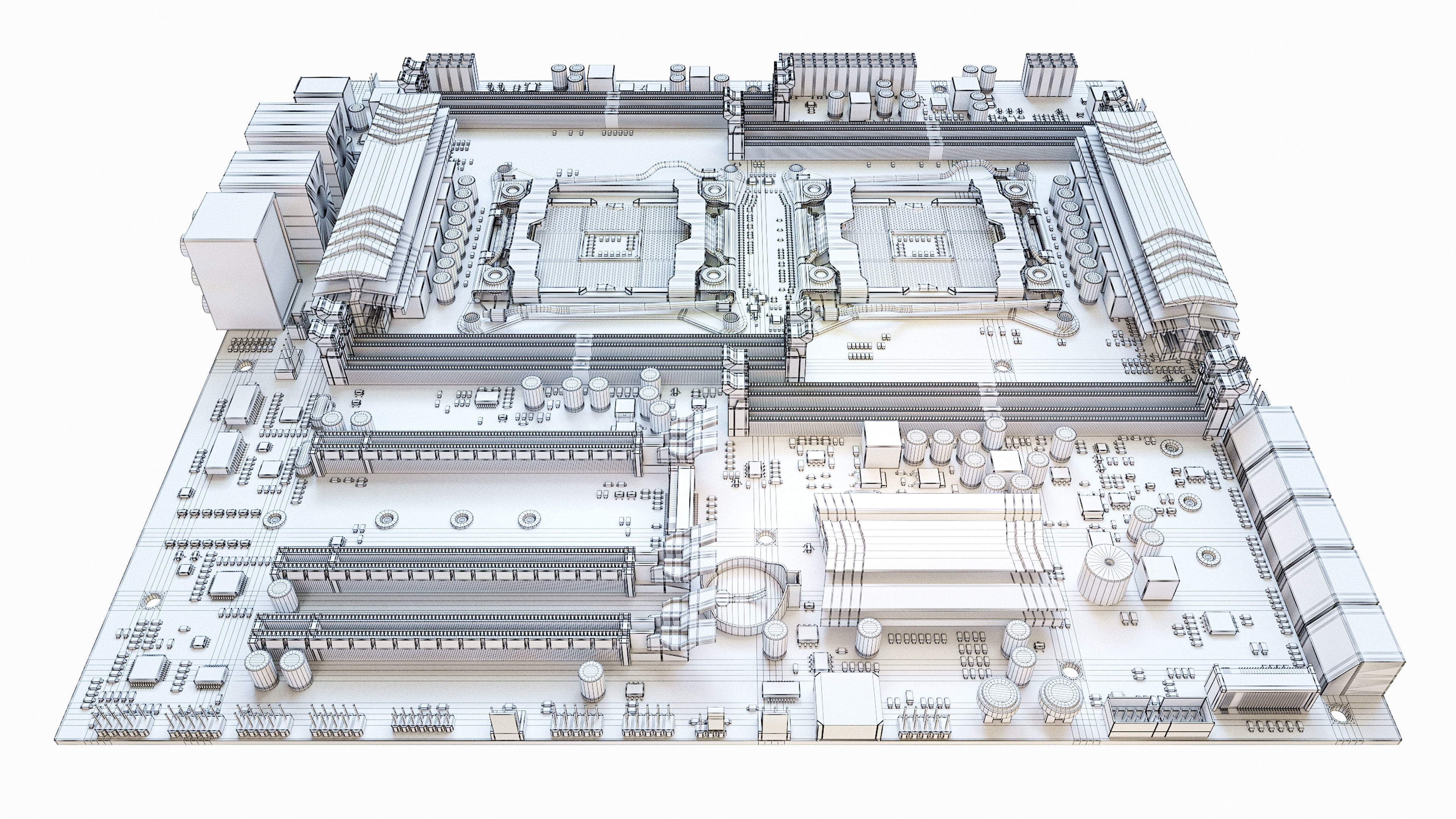 X99-F8D Huananzhi Motherboard 3D model_1