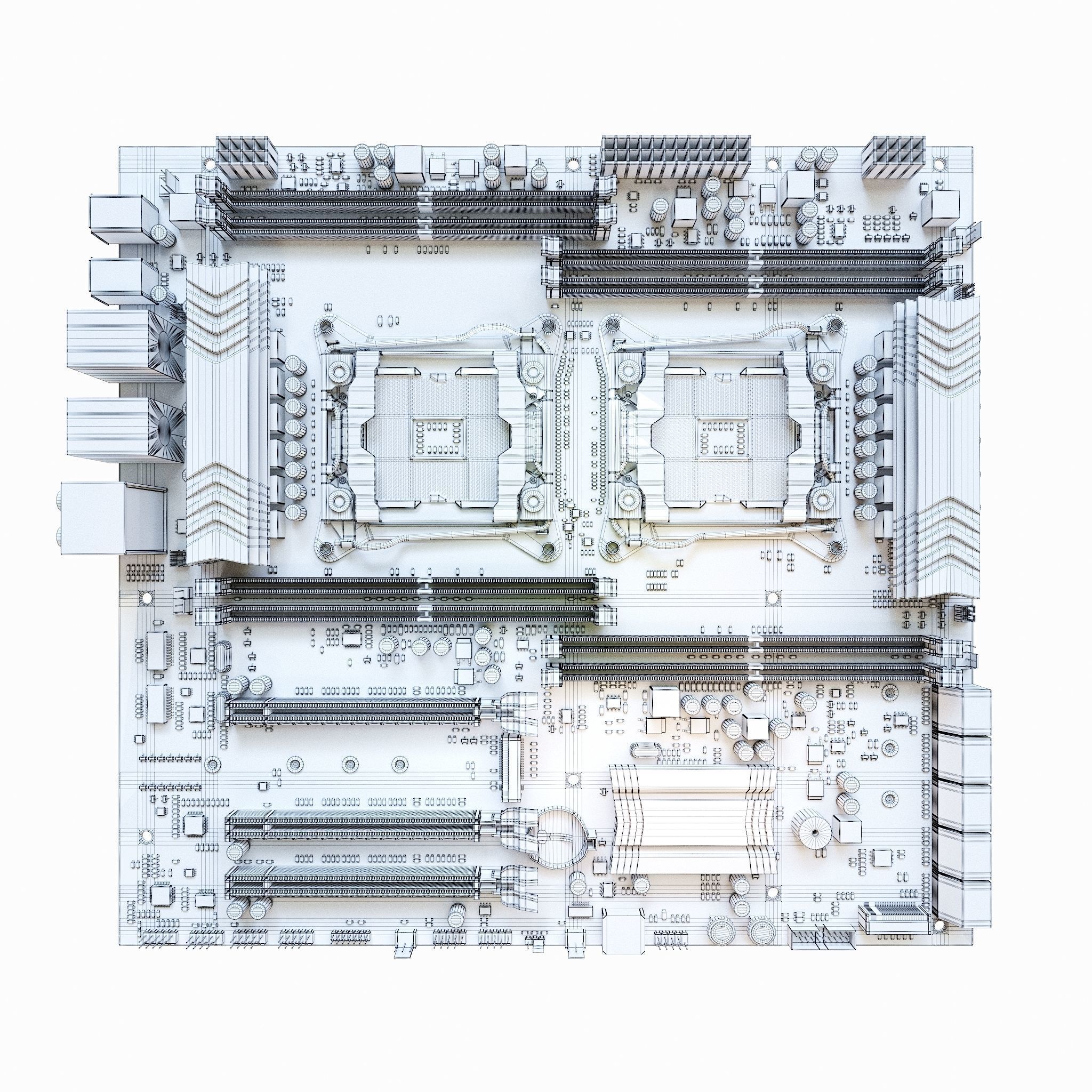 X99-F8D Huananzhi Motherboard 3D model_4