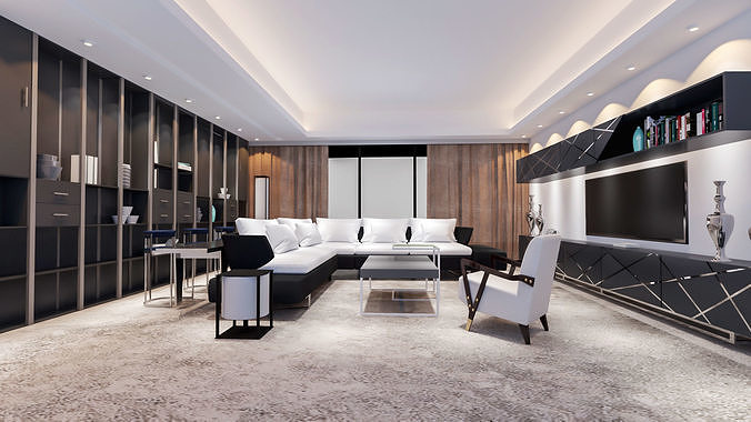 Modern Livingroom Interior Design 3D model