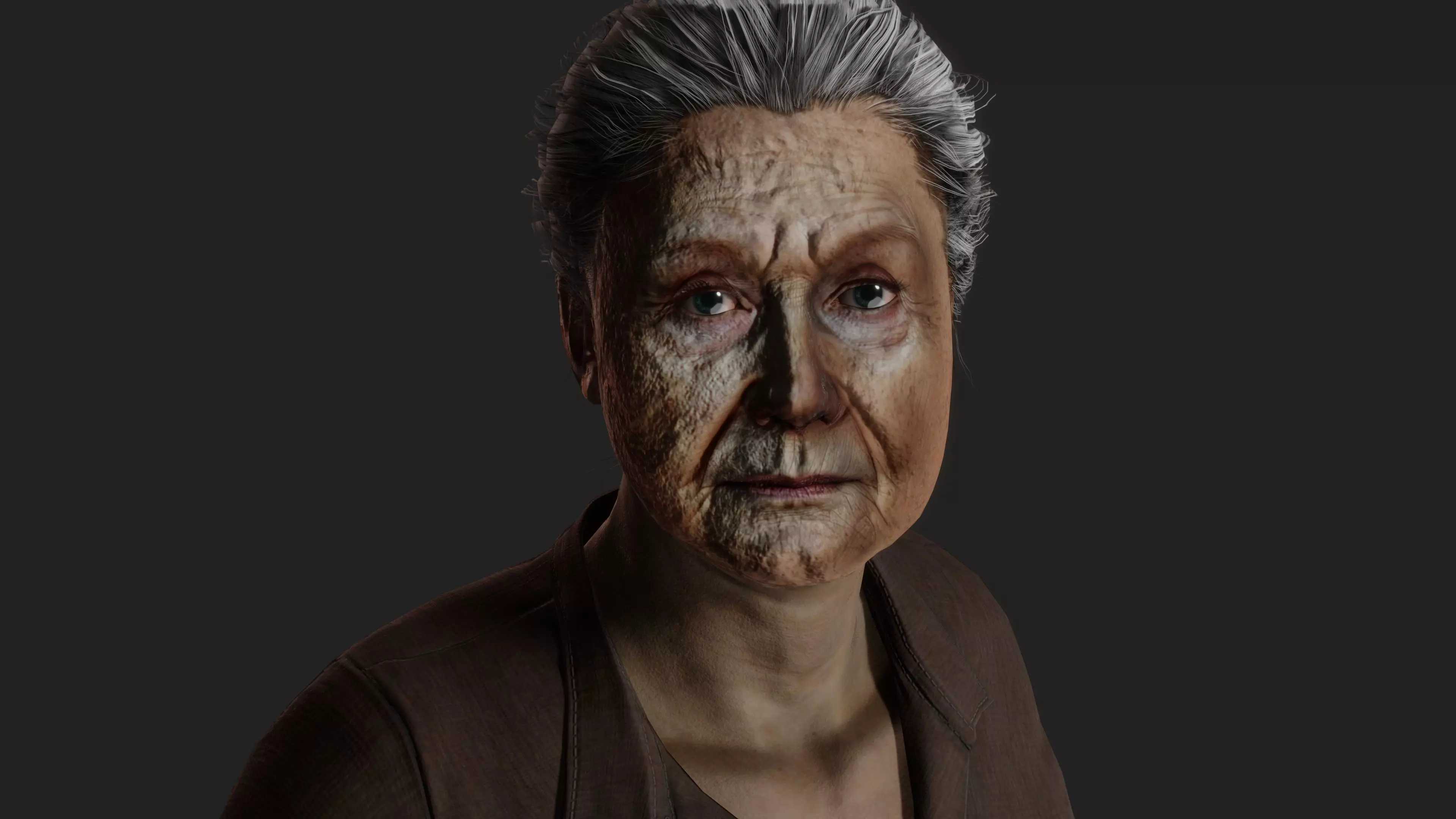 Realistic Sad Granny 3D model